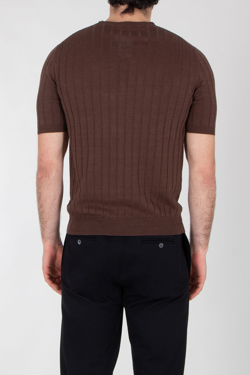 BOGLIOLI Regular Fit Short Sleeve knitted Cotton Linen T Shirt