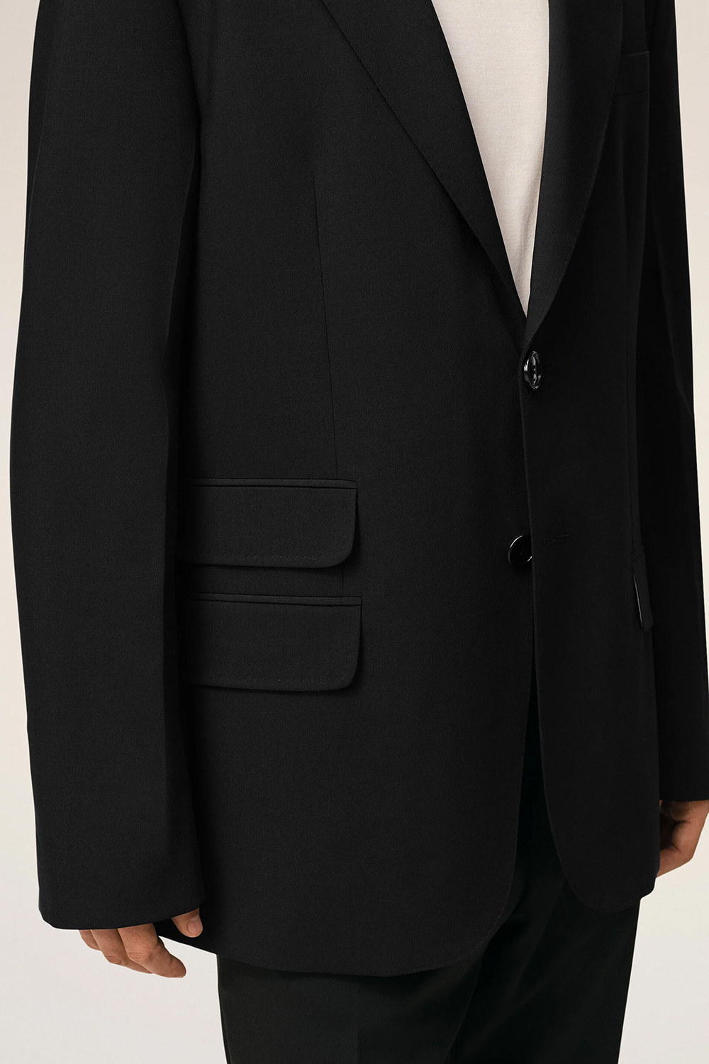 AMI PARIS Relaxed Straight Fit Virgin Wool Gabardine Jacket