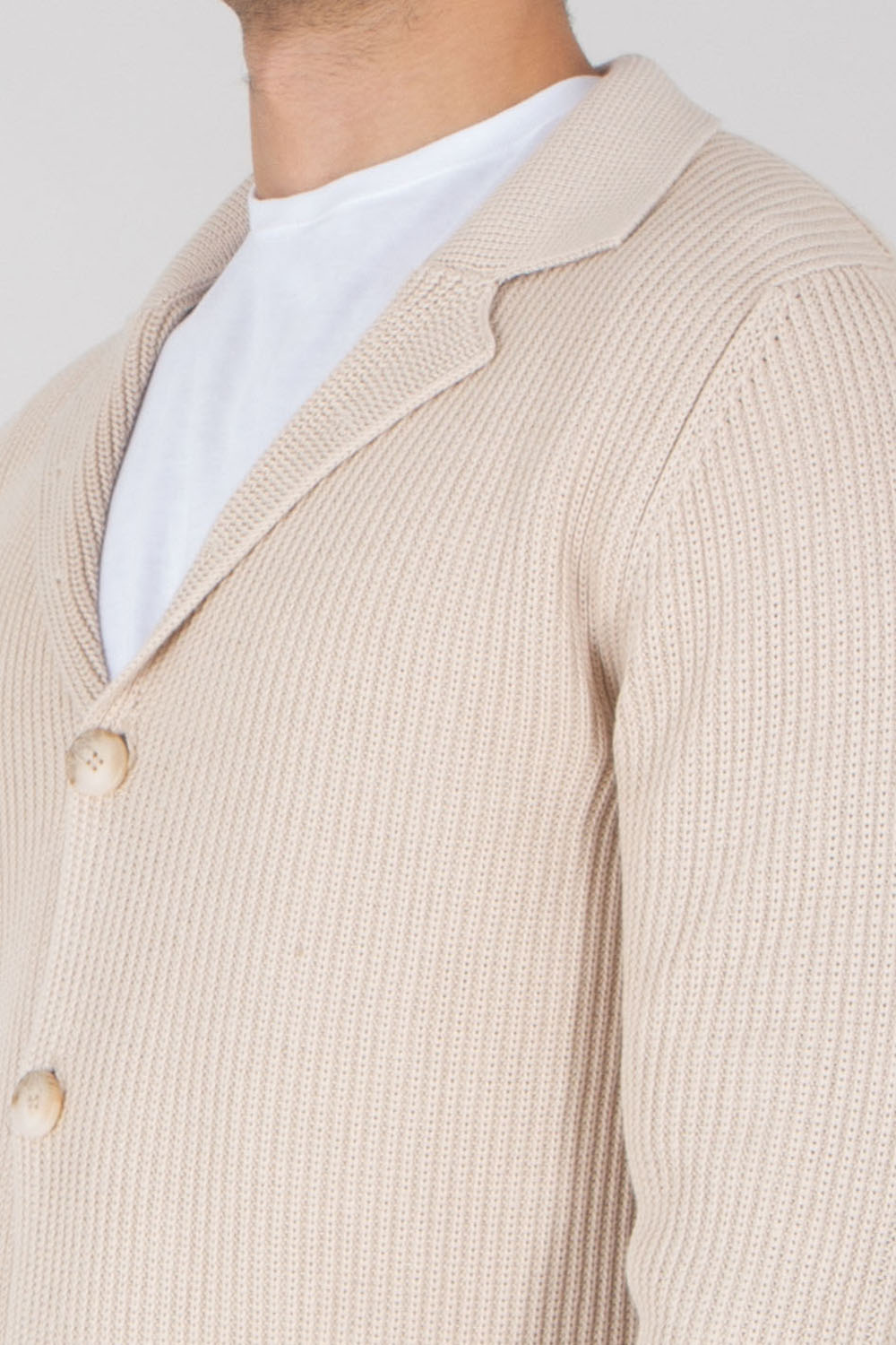 DRESSLER Regular Fit Ribbed Cotton Cardigan