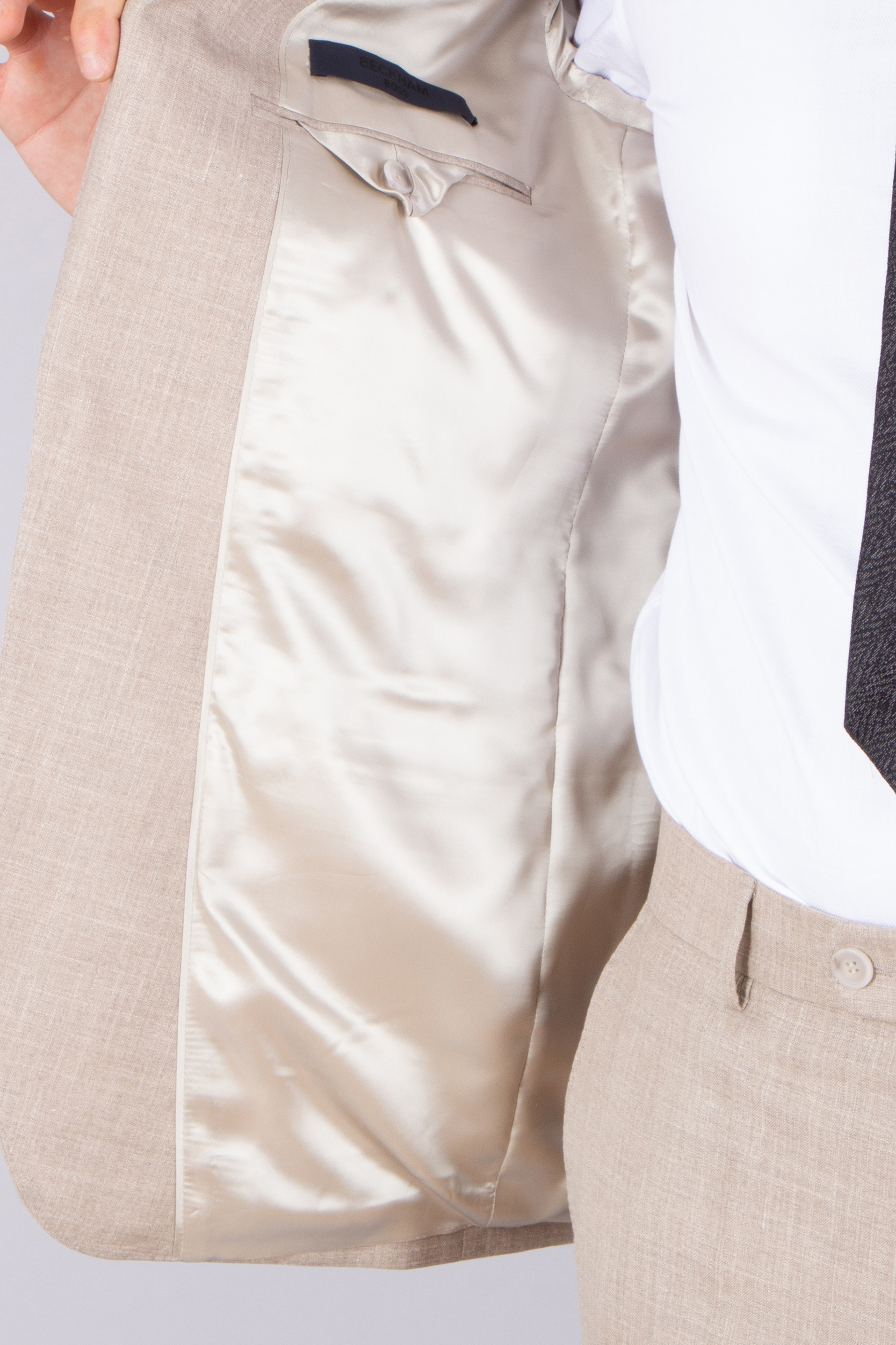BECKHAM X BOSS Regular Fit Virgin Wool-Silk-Linen Blend Suit BECKHAM X BOSS Regular Fit Virgin Wool-Silk-Linen Blend Suit