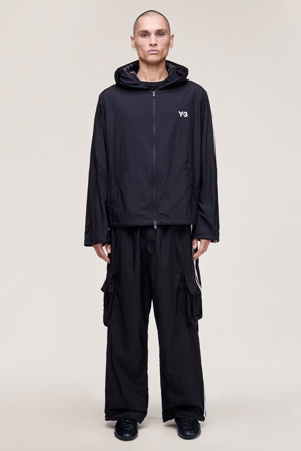 Y-3 Loose Fit Wired 3-Striped Nylon Cargo Pants