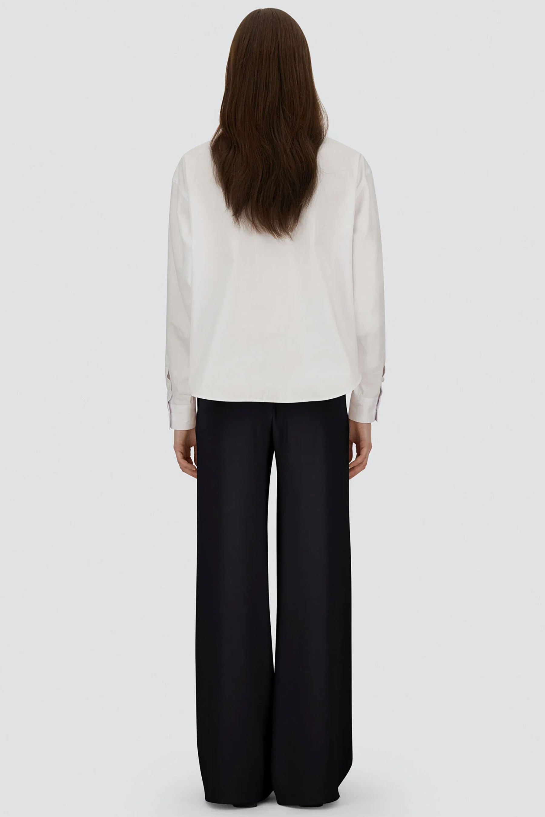 HERNO Regular Fit Matt Crepe Satin Pants Bluse, Langarm, Hosen, Leinen, Person