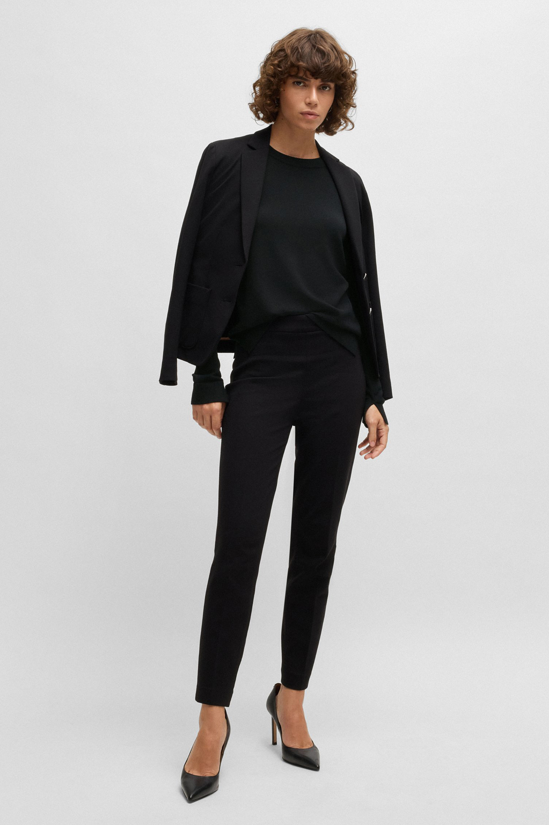 BOSS Regular Fit Virgin Wool Sweater Feganasi Formelle Kleidung, Anzug, Smoking, Mantel, Jacke
