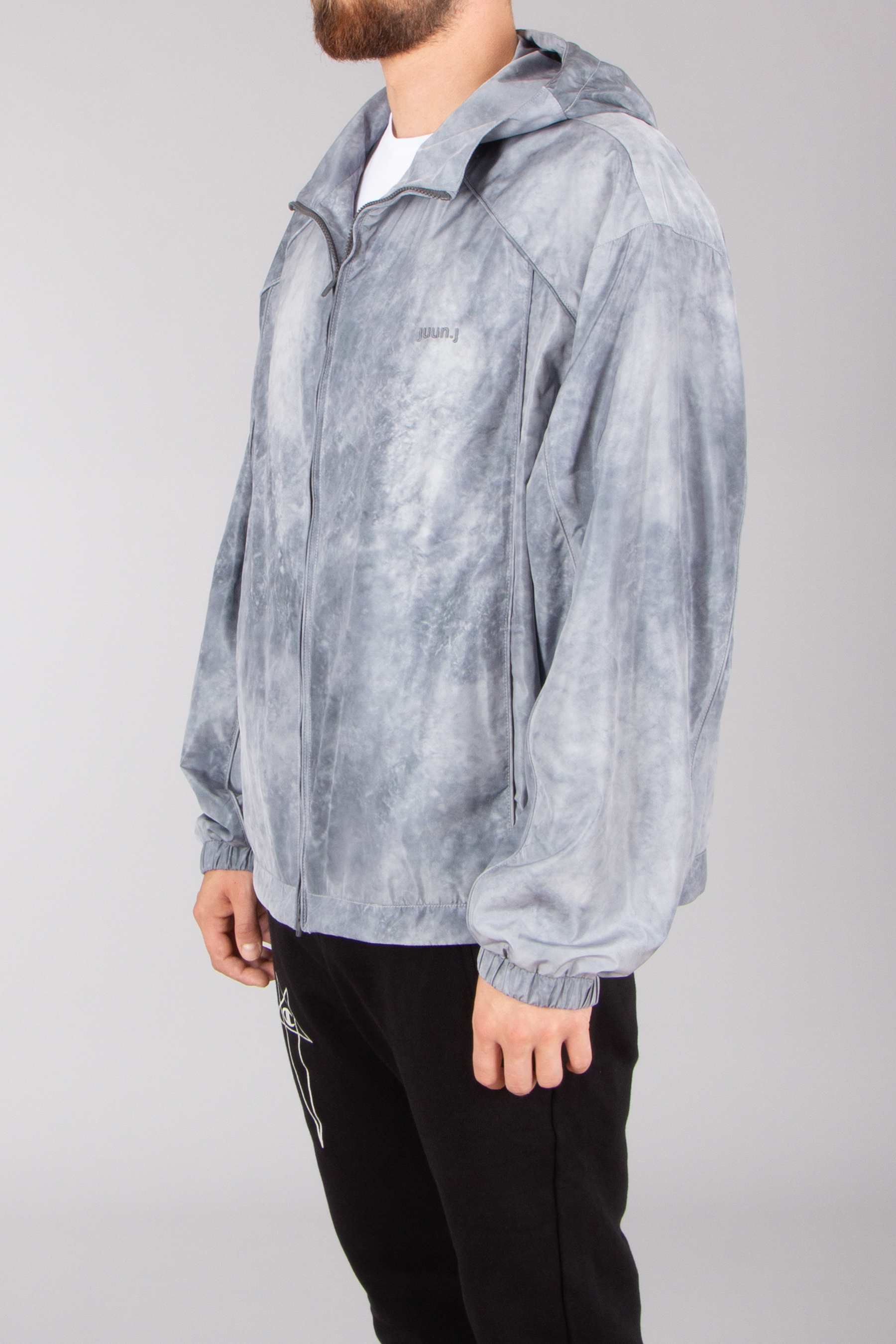 JUUN.J Oversized Dying-Print Technical Fabric Hooded Jacket