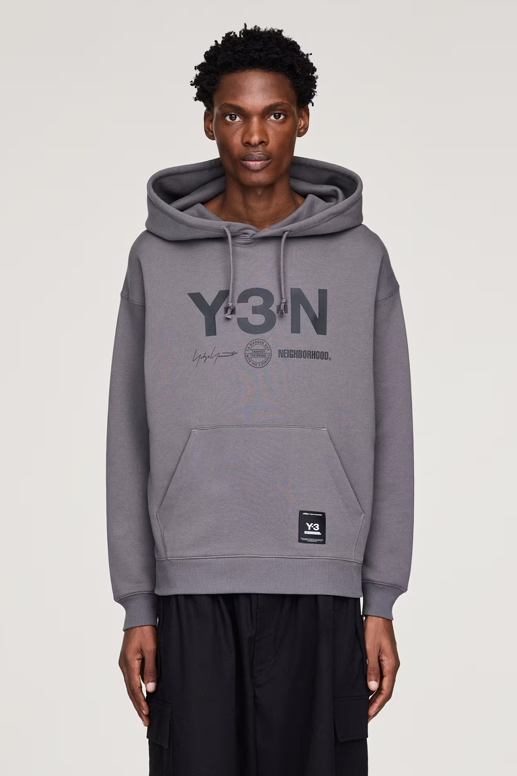 Y-3 x NEIGHBORHOOD Loose Fit Cotton Flatknit Logo Hoodie Strickwaren, Pullover, Sweatshirt, Kapuzenpulli, Kapuze