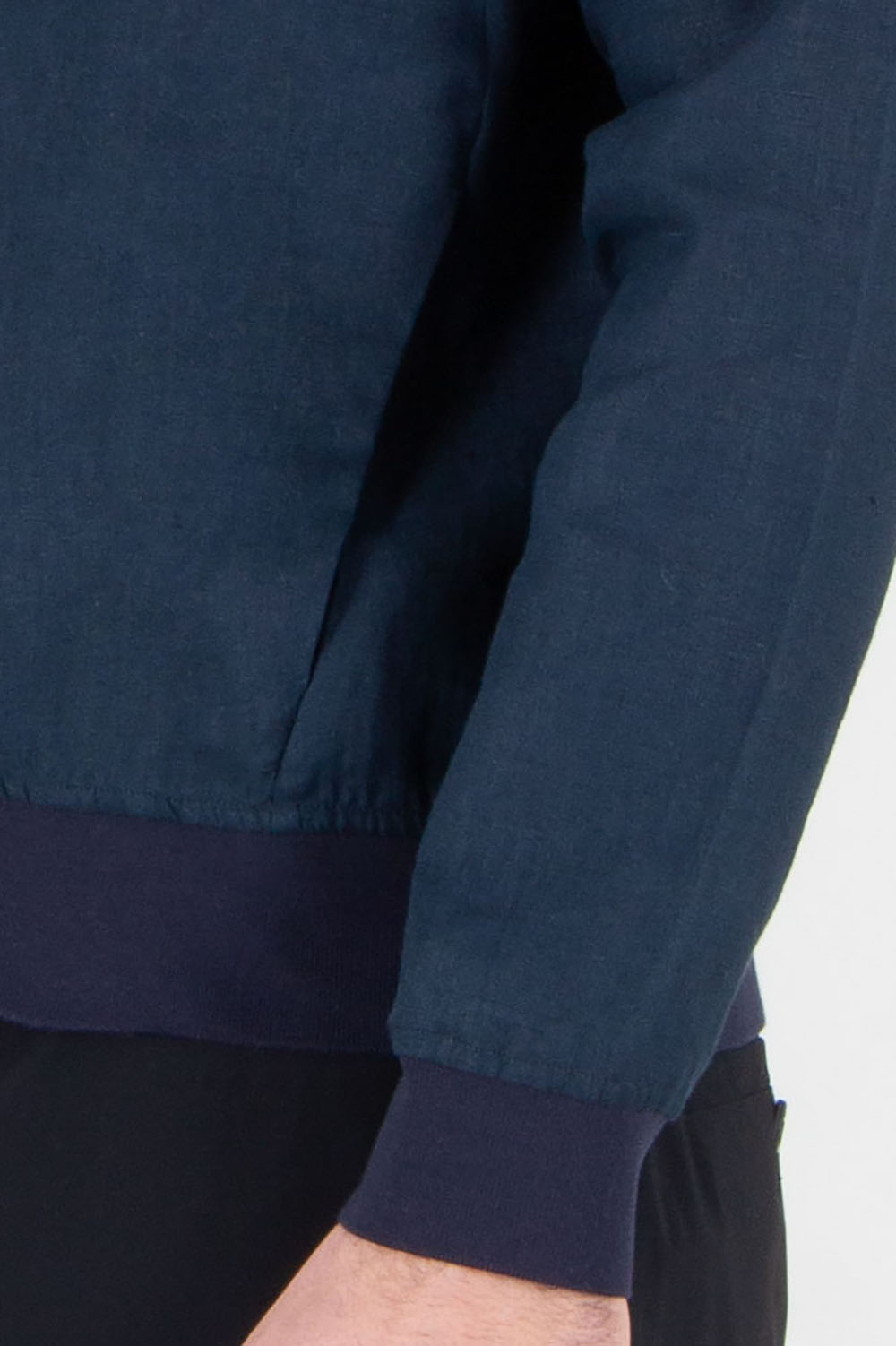 KITON Regular Fit Linen Bomber Jacket