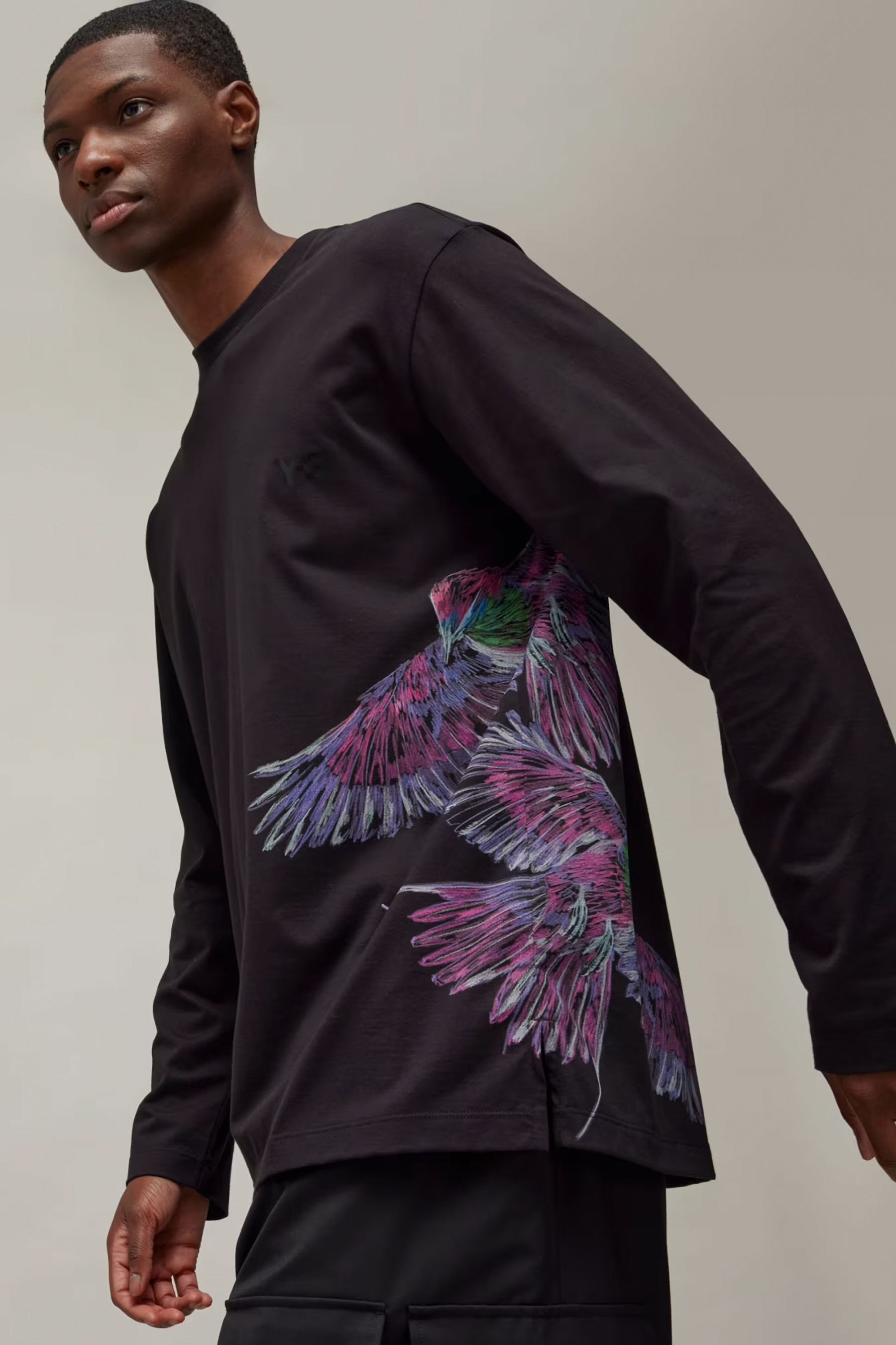 Y-3 Graphic Print Cotton Long Sleeve T-Shirt Y-3 Graphic Print Cotton Long Sleeve T-Shirt