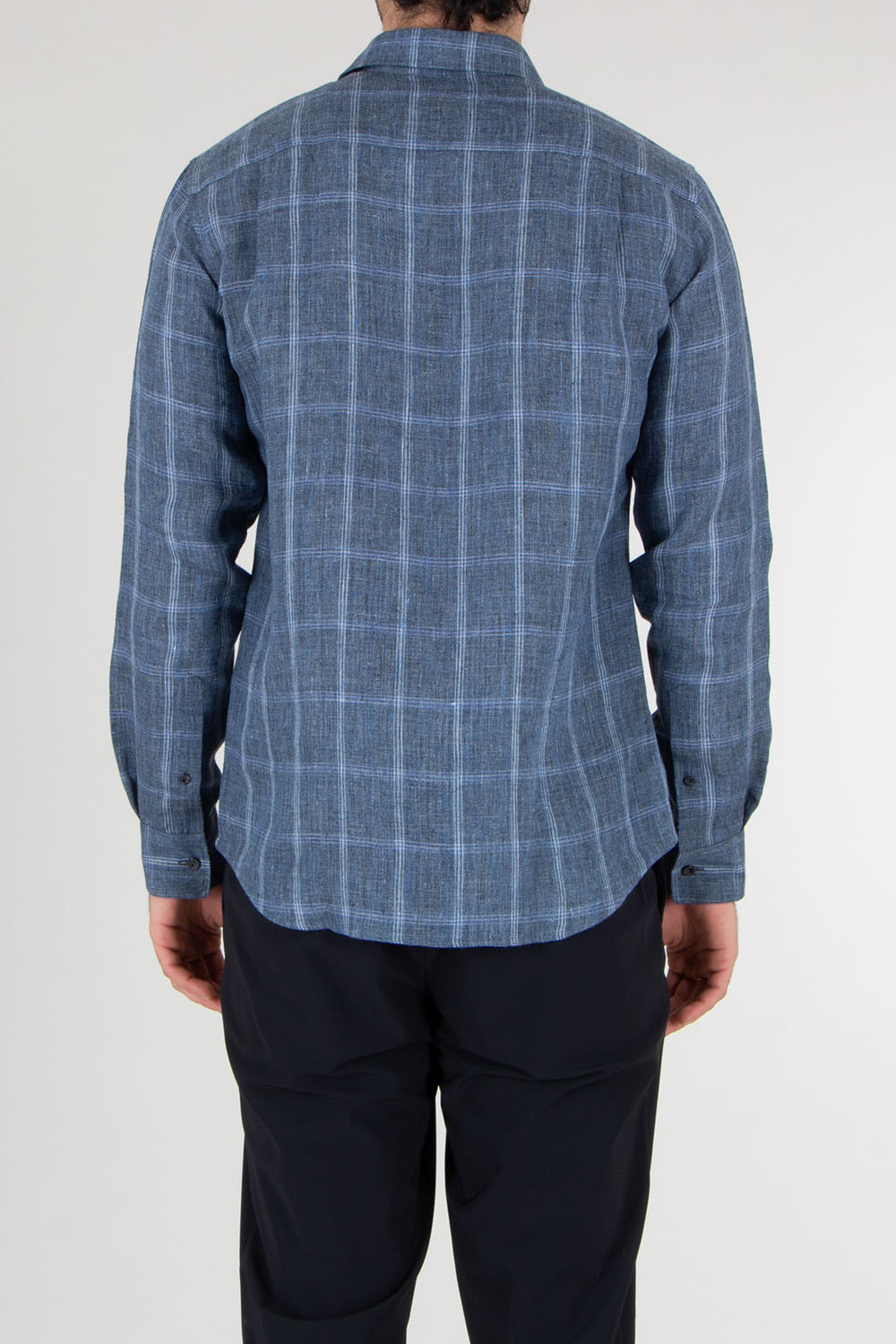 AGNONA Regular Fit Plaid Linen Shirt