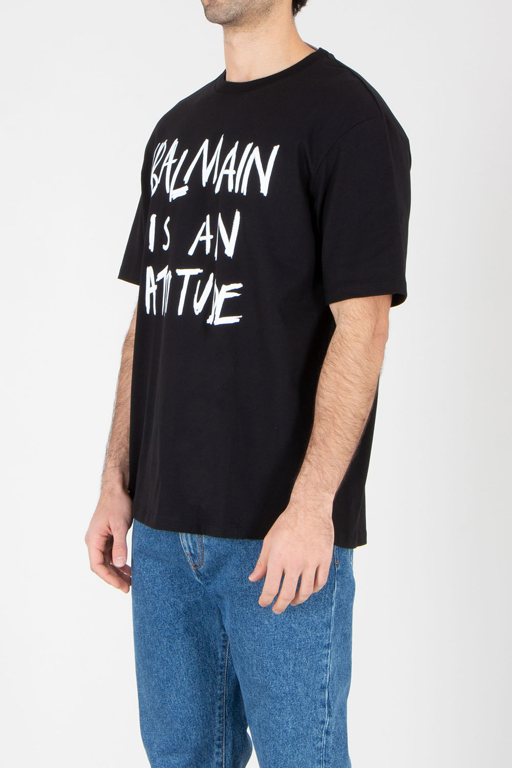 BALMAIN Regular Fit Printed Organic Cotton Jersey T-Shirt