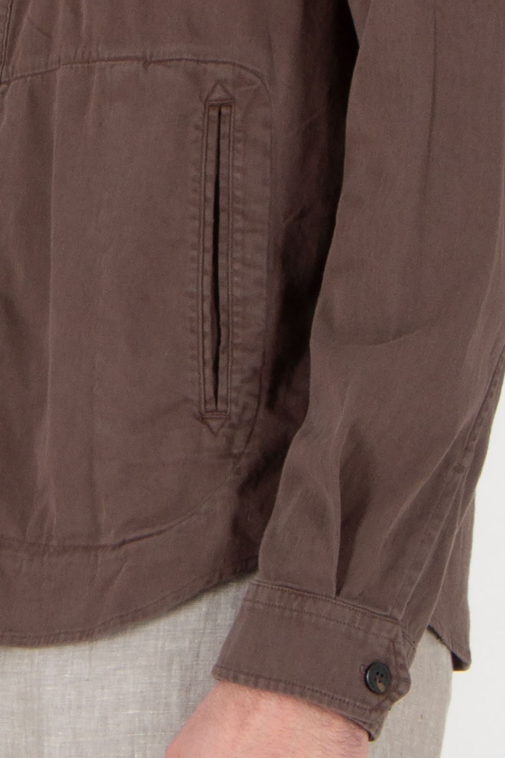 WOOLRICH Regular Fit Cotton-Linen Safari Overshirt