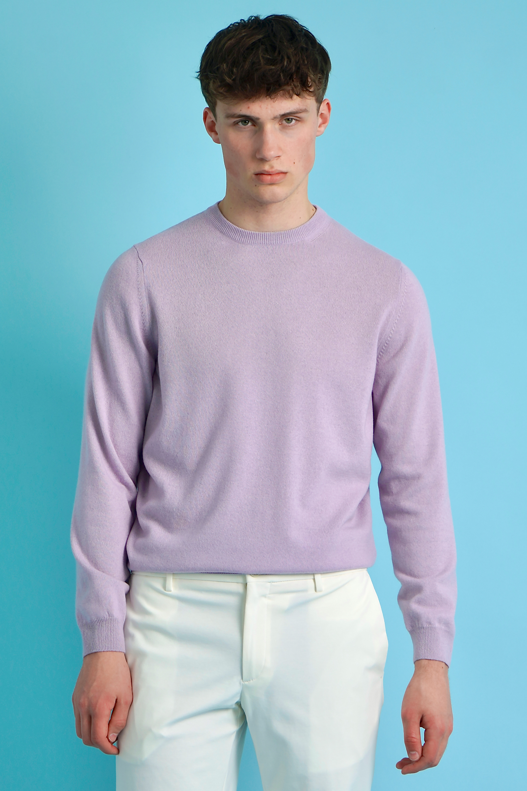 AIDA BARNI Crew Neck Cashmere Knit Sweater