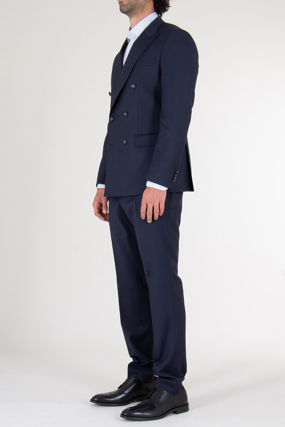 BOSS Double Breasted Two Button Virgin Wool Suit