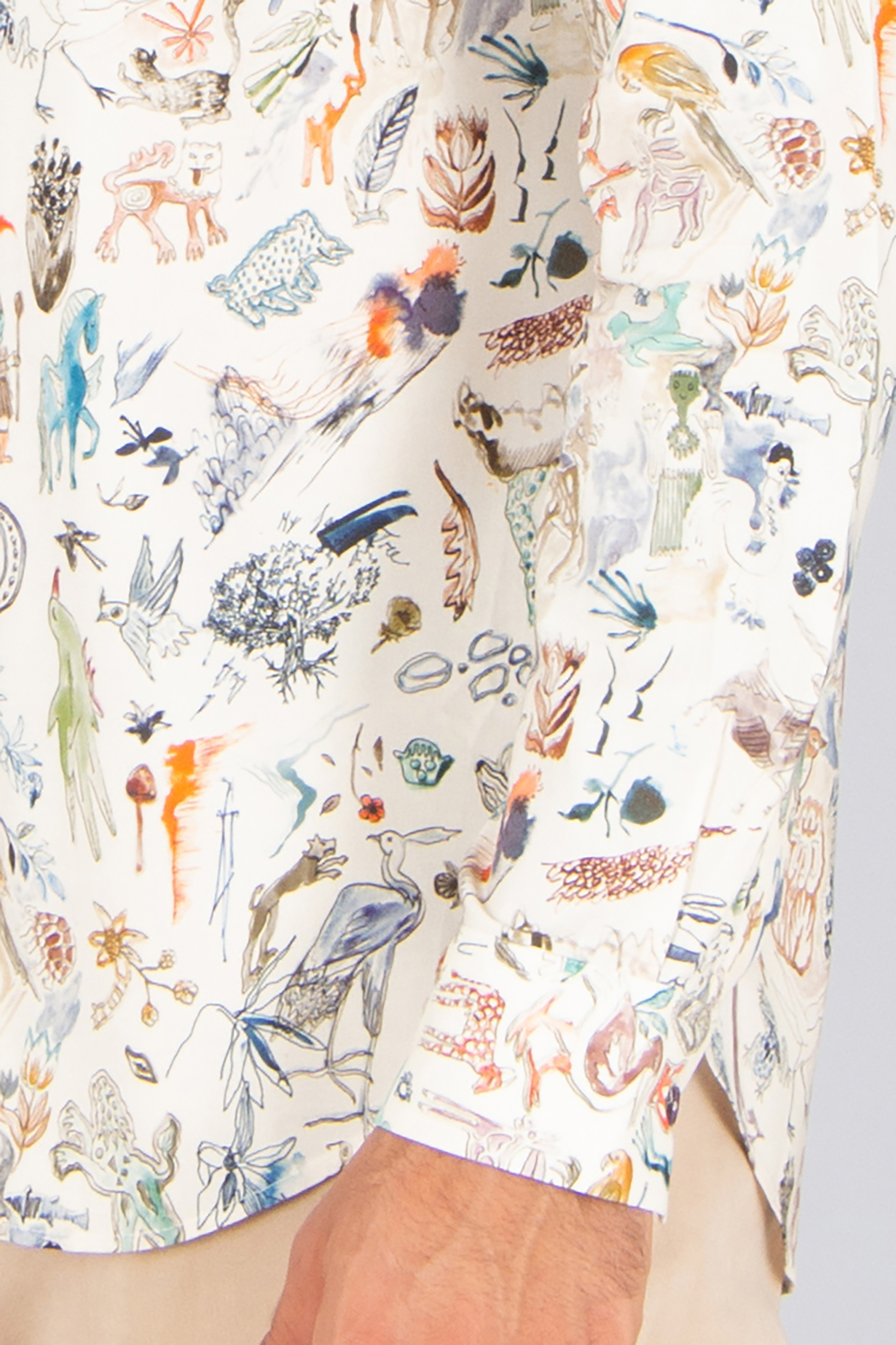 PAUL SMITH Tailored Fit Little Beasts Print Viscose-Cotton Blend Shirt Bekleidung, Kurze Hosen, Strandmode