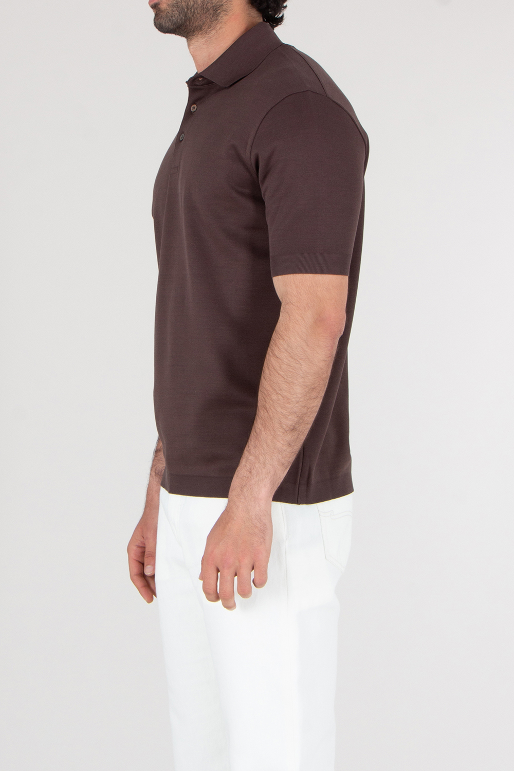 HERNO Regular Fit Cotton Jersey Knit Effect Polo Shirt