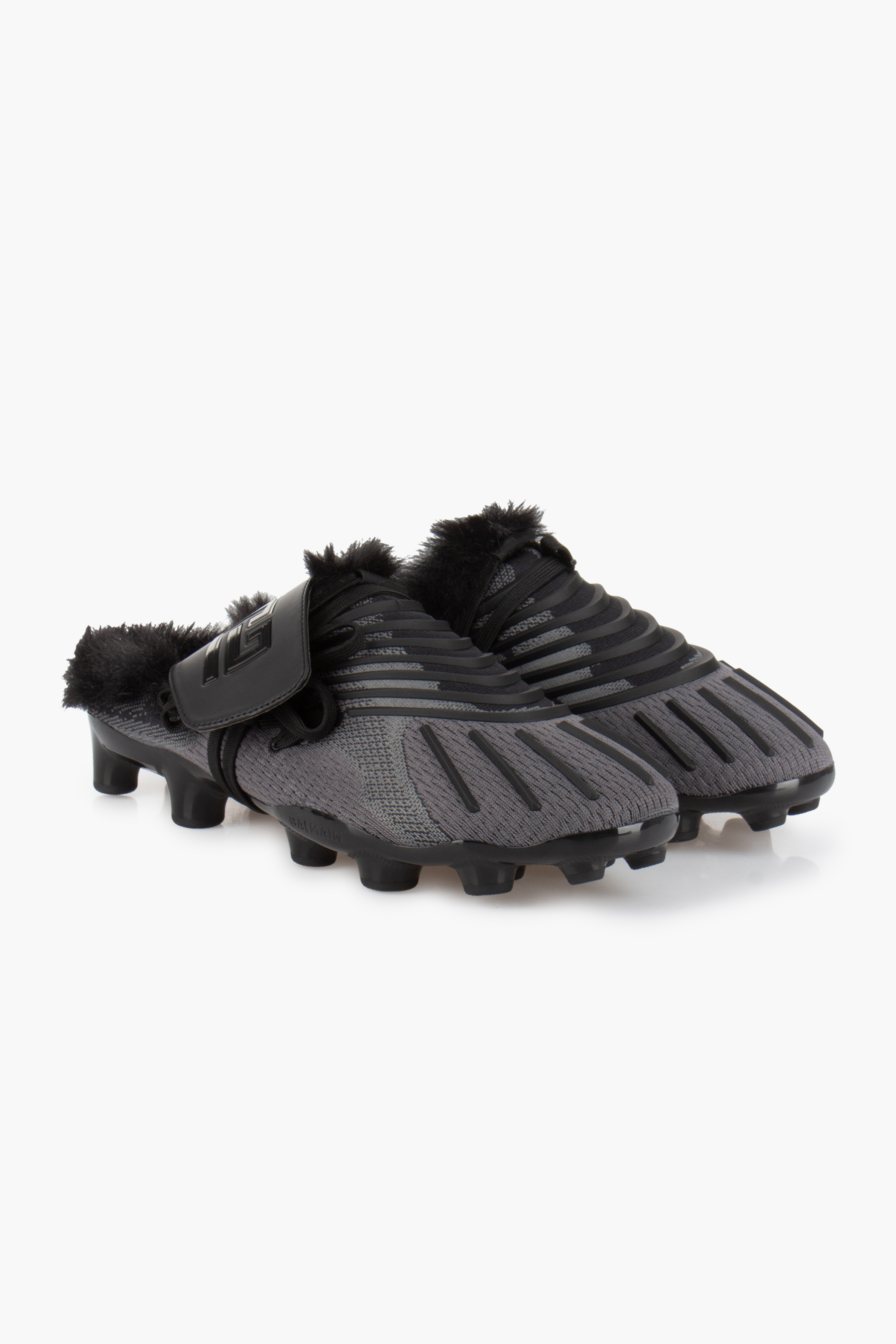 BALMAIN Faux Fur Lined Mesh Mules Half Time Bekleidung, Schuhwerk, Schuh, Sneaker, Laufschuh