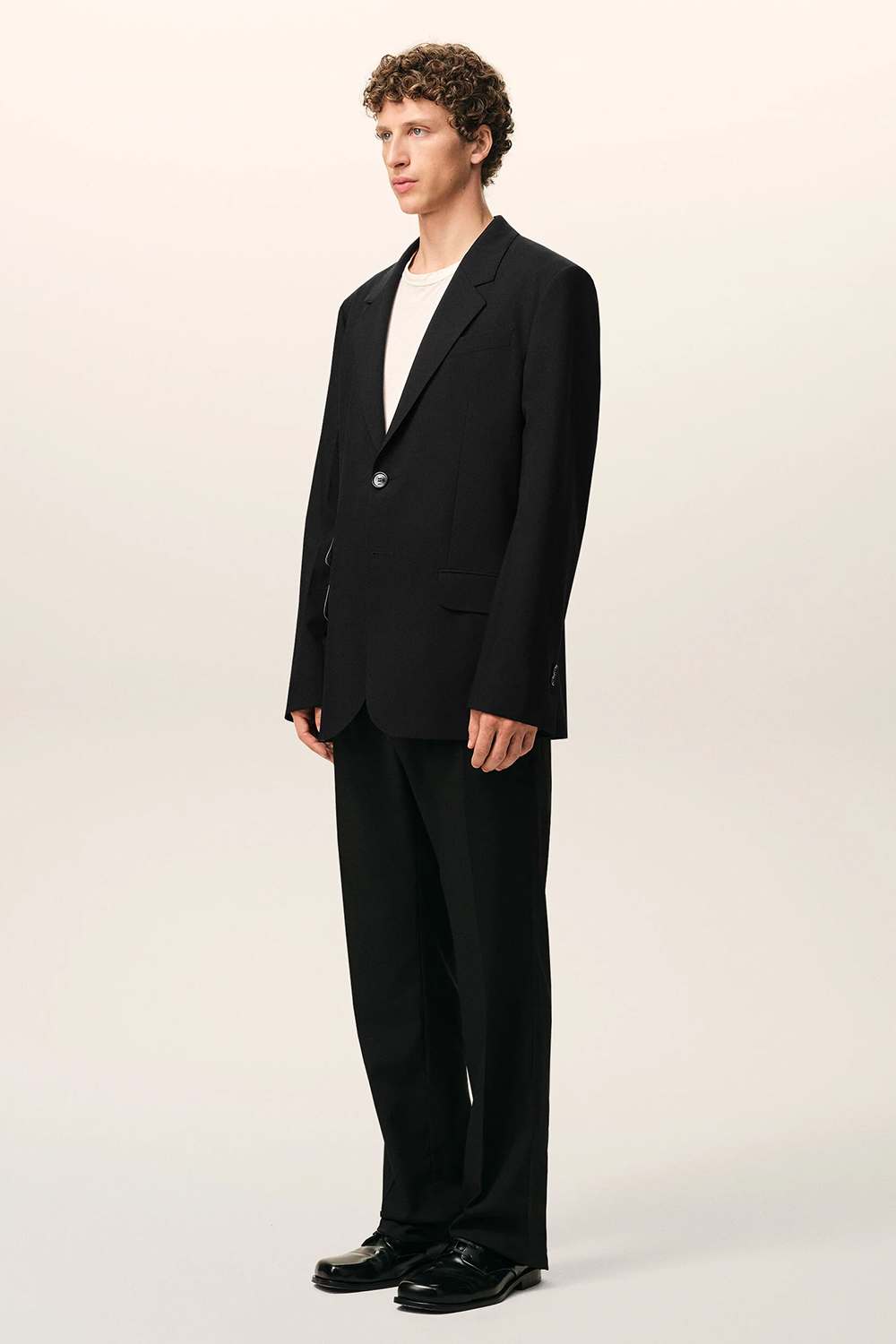 AMI PARIS Relaxed Straight Fit Virgin Wool Gabardine Jacket