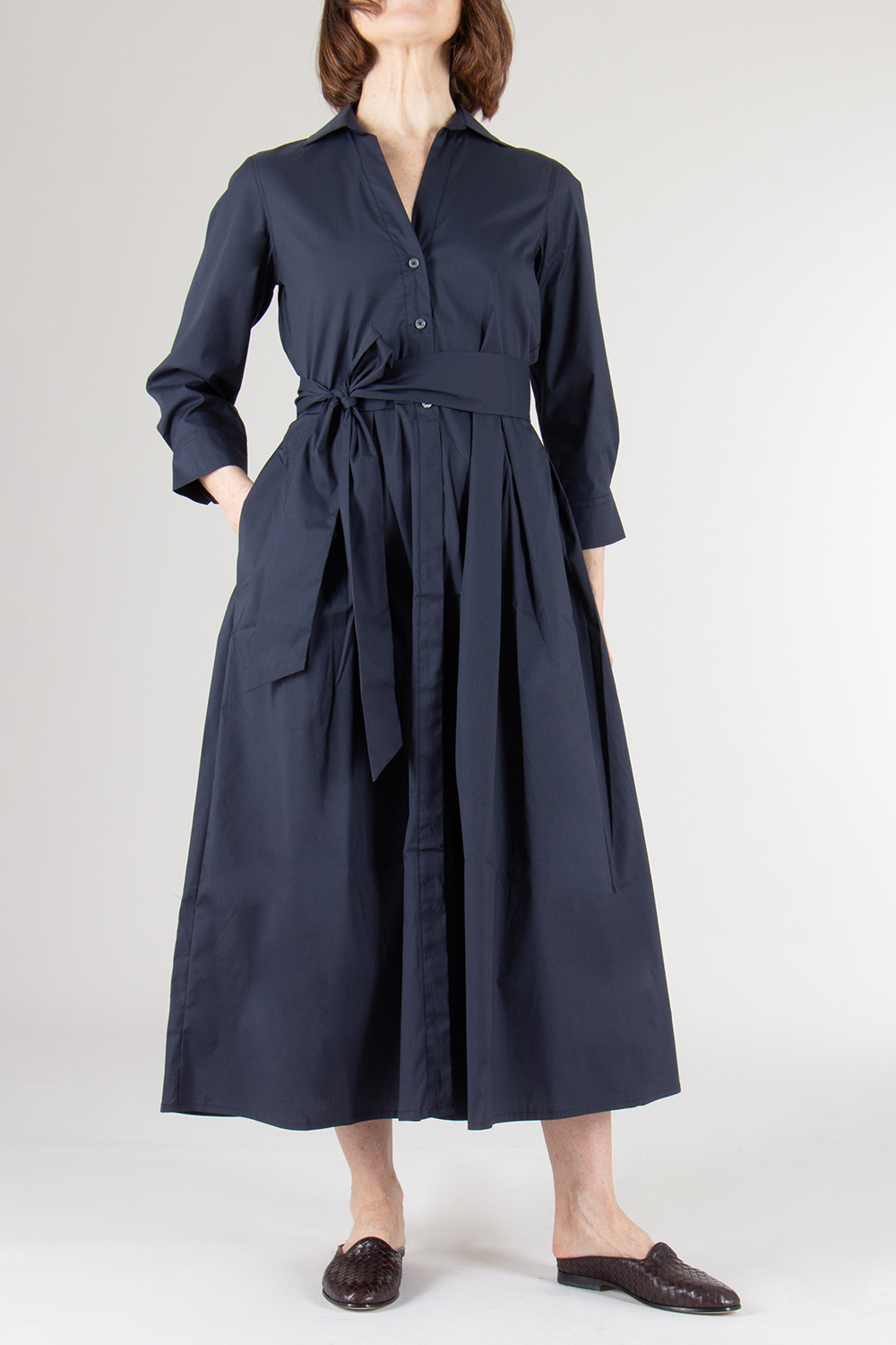 0039 ITALY Stretch Cotton Shirt Dress Julene