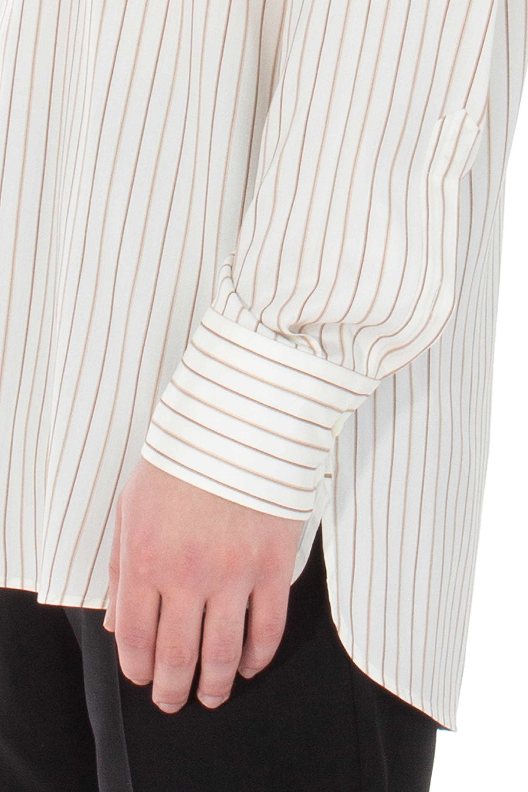 BOSS Striped Silk-Cotton Blend Shirt L-Jon-Kent BOSS Striped Silk-Cotton Blend Shirt L-Jon-Kent
