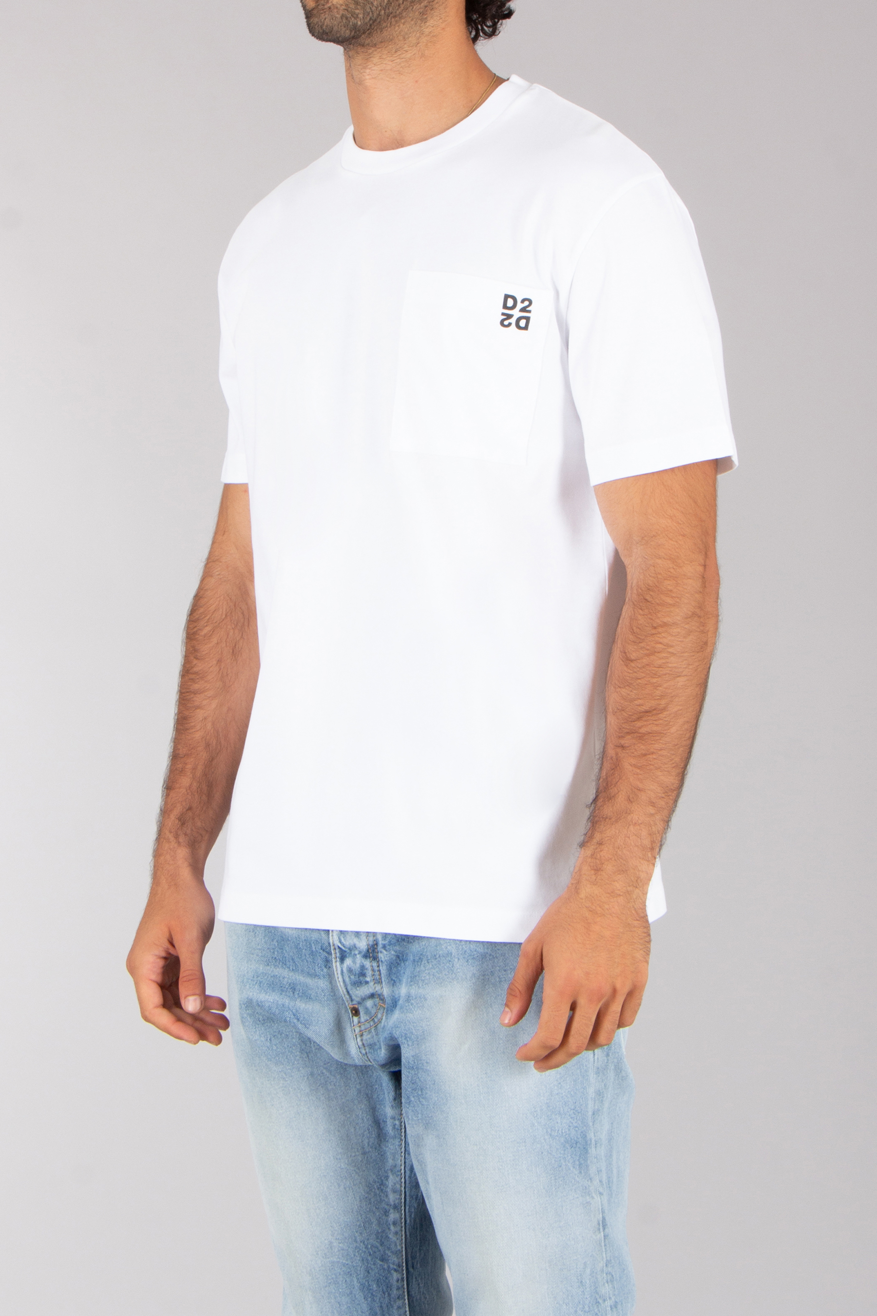DSQUARED2 Twin Pack Regular Fit Chest Pocket Cotton Jersey T-Shirt T-shirt, Jeans, Erwachsener, Mann, Person