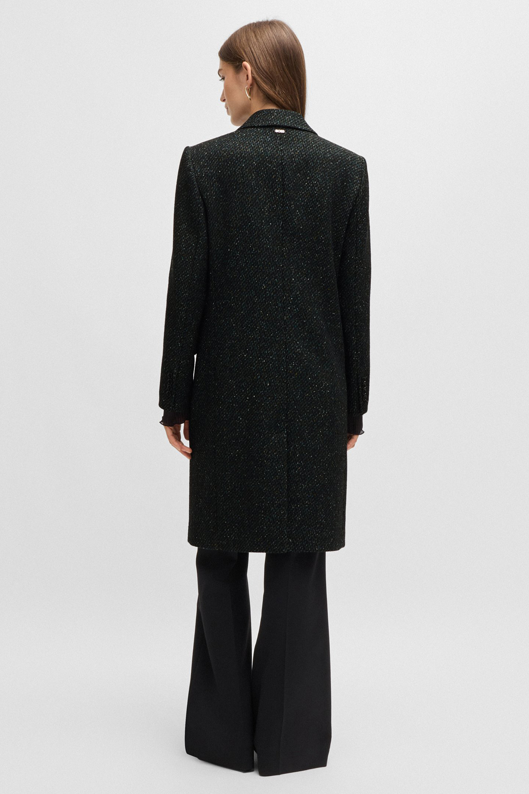 BOSS Structured Wool-Silk Blend Coat Catara BOSS Structured Wool-Silk Blend Coat Catara