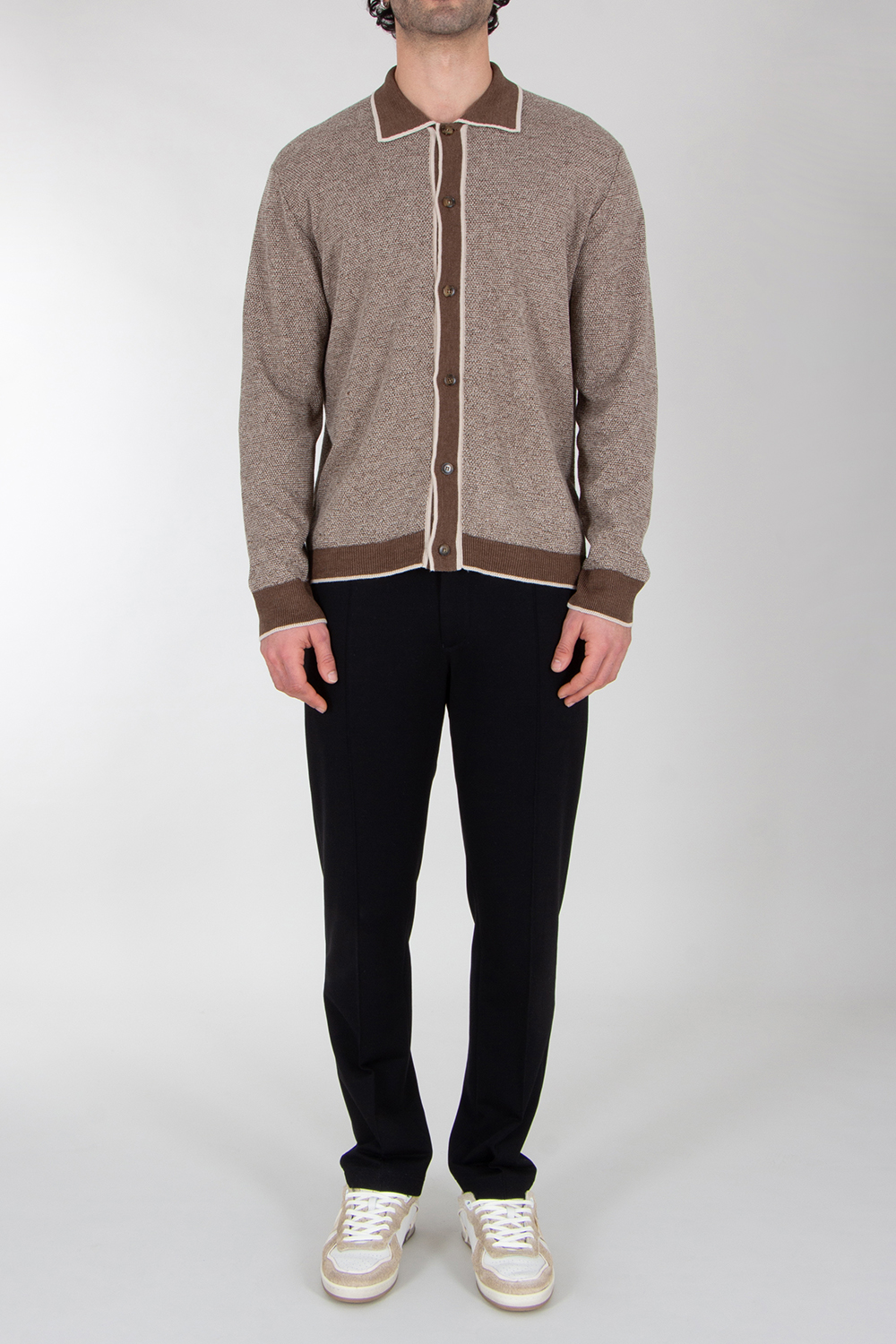 CANALI Linen-Silk-Blend Knit Cardigan