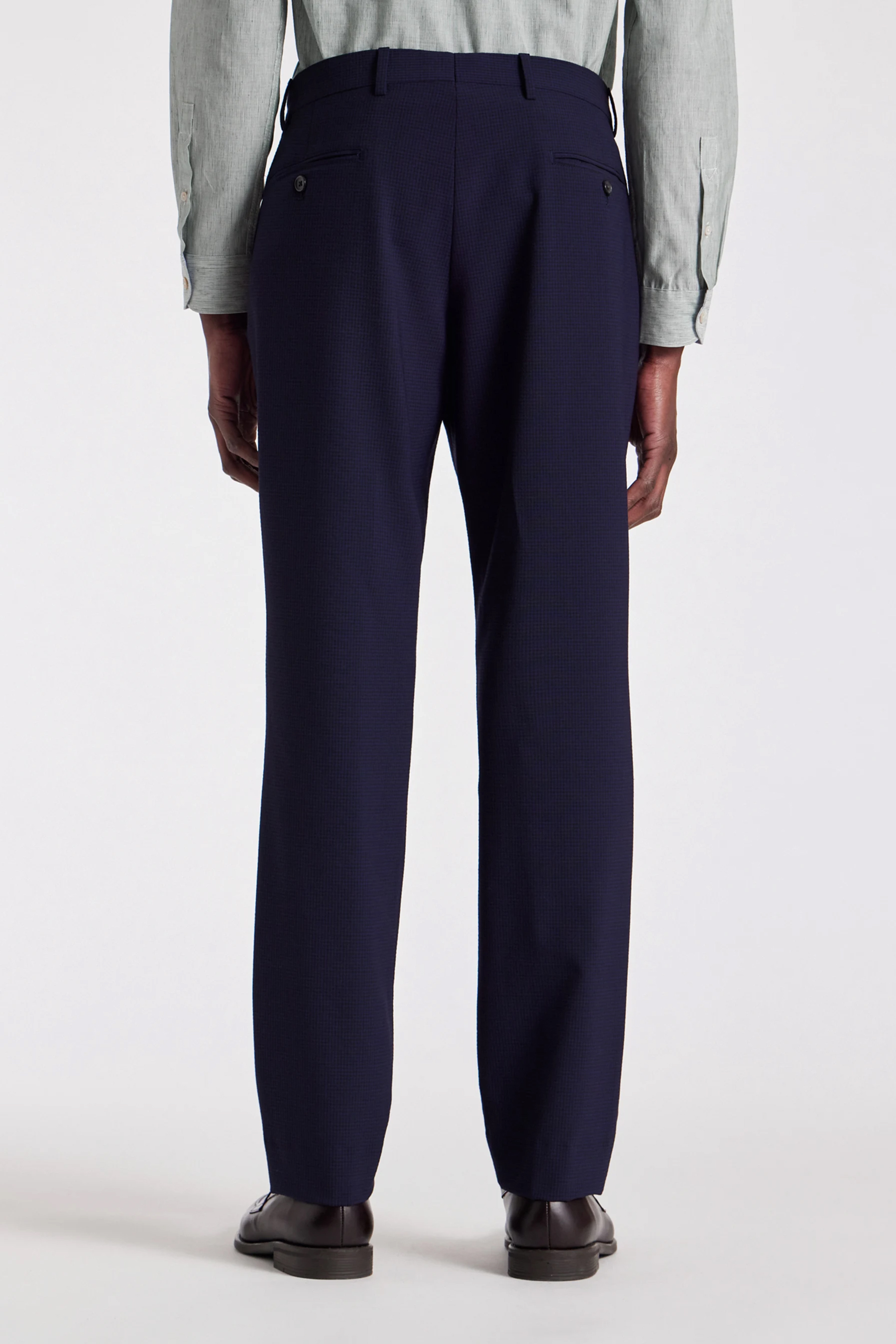PAUL SMITH Pleated Seersucker Check Pants PAUL SMITH Pleated Seersucker Check Pants