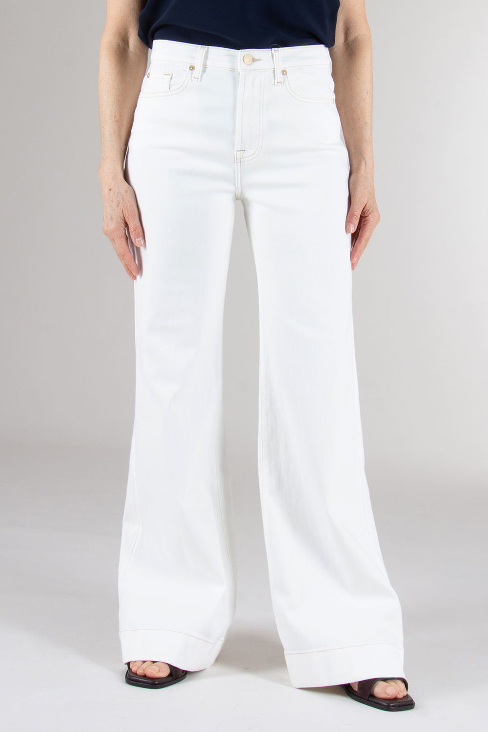 7 FOR ALL MANKIND Flared Cotton mix Denim Jeans Dojo