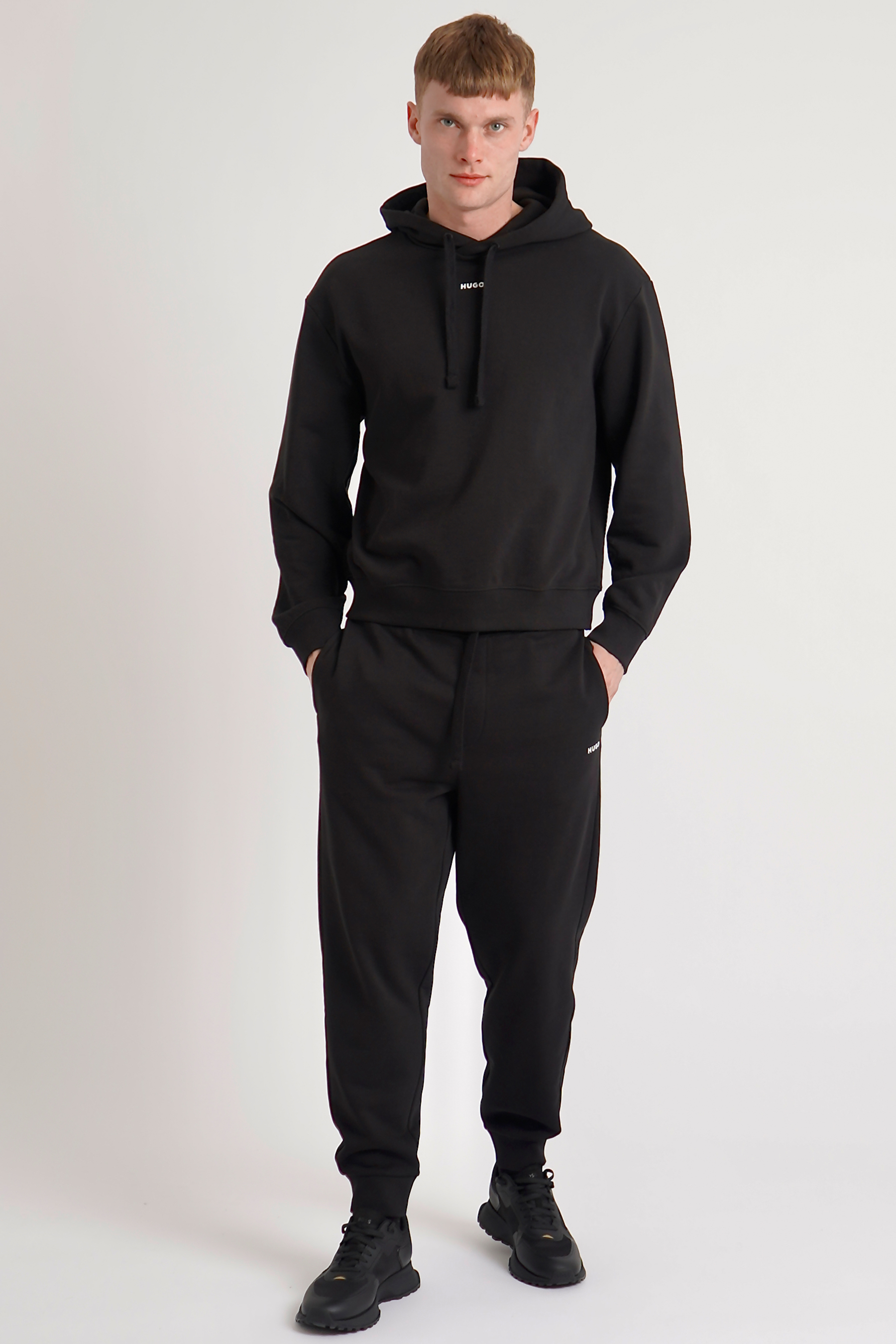 HUGO Relaxed Fit Printed Cotton Terry Hoodie Dapo HUGO Relaxed Fit Printed Cotton Terry Hoodie Dapo