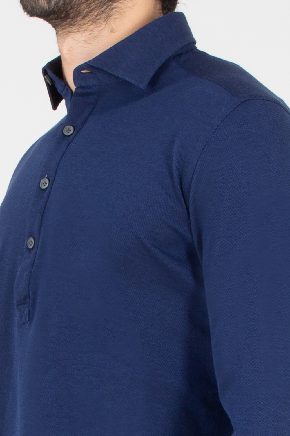 SONRISA Regular Fit Cotton Piqué Half Button Shirt