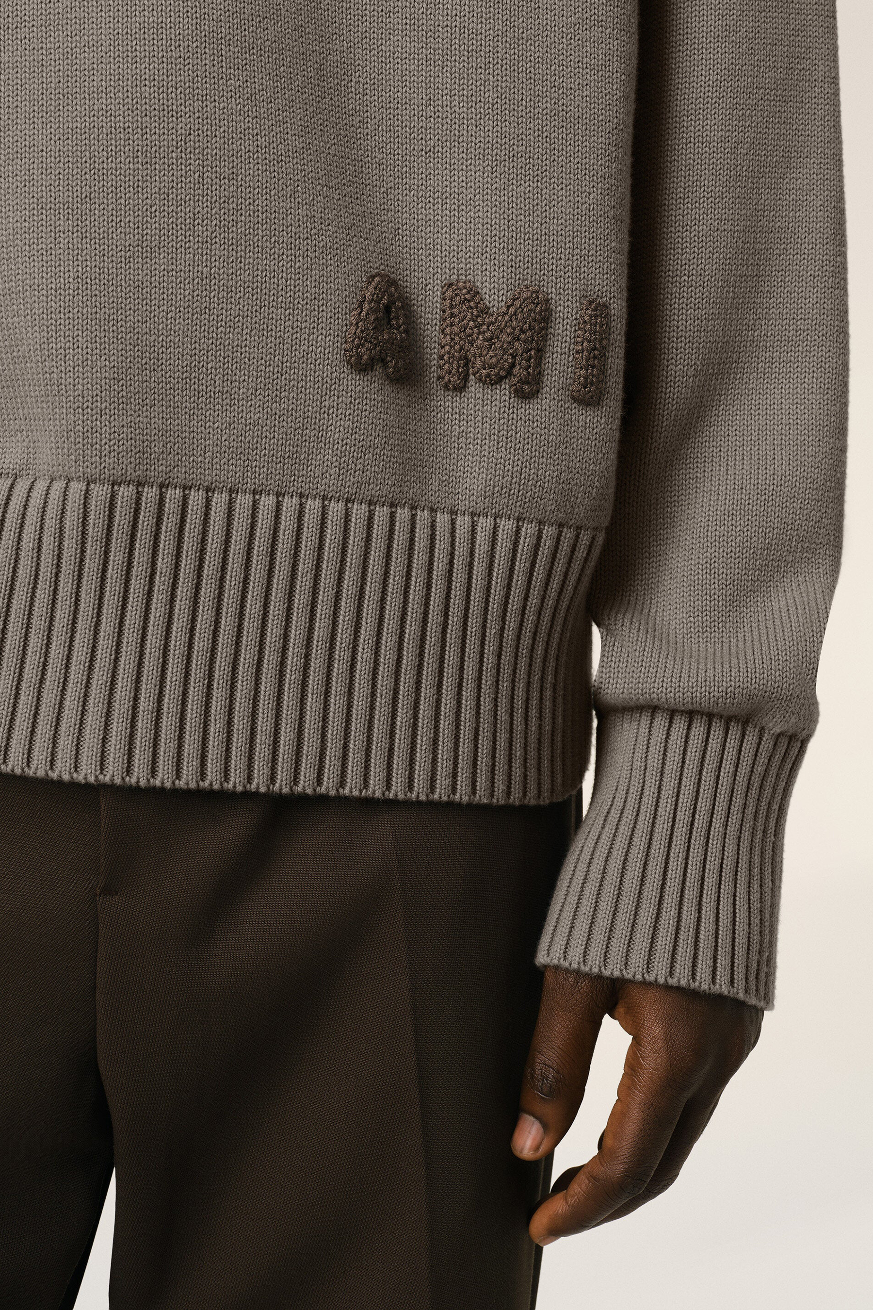 AMI PARIS Relaxed Fit Organic Cotton-Wool Blend Sweater AMI PARIS Relaxed Fit Organic Cotton-Wool Blend Sweater