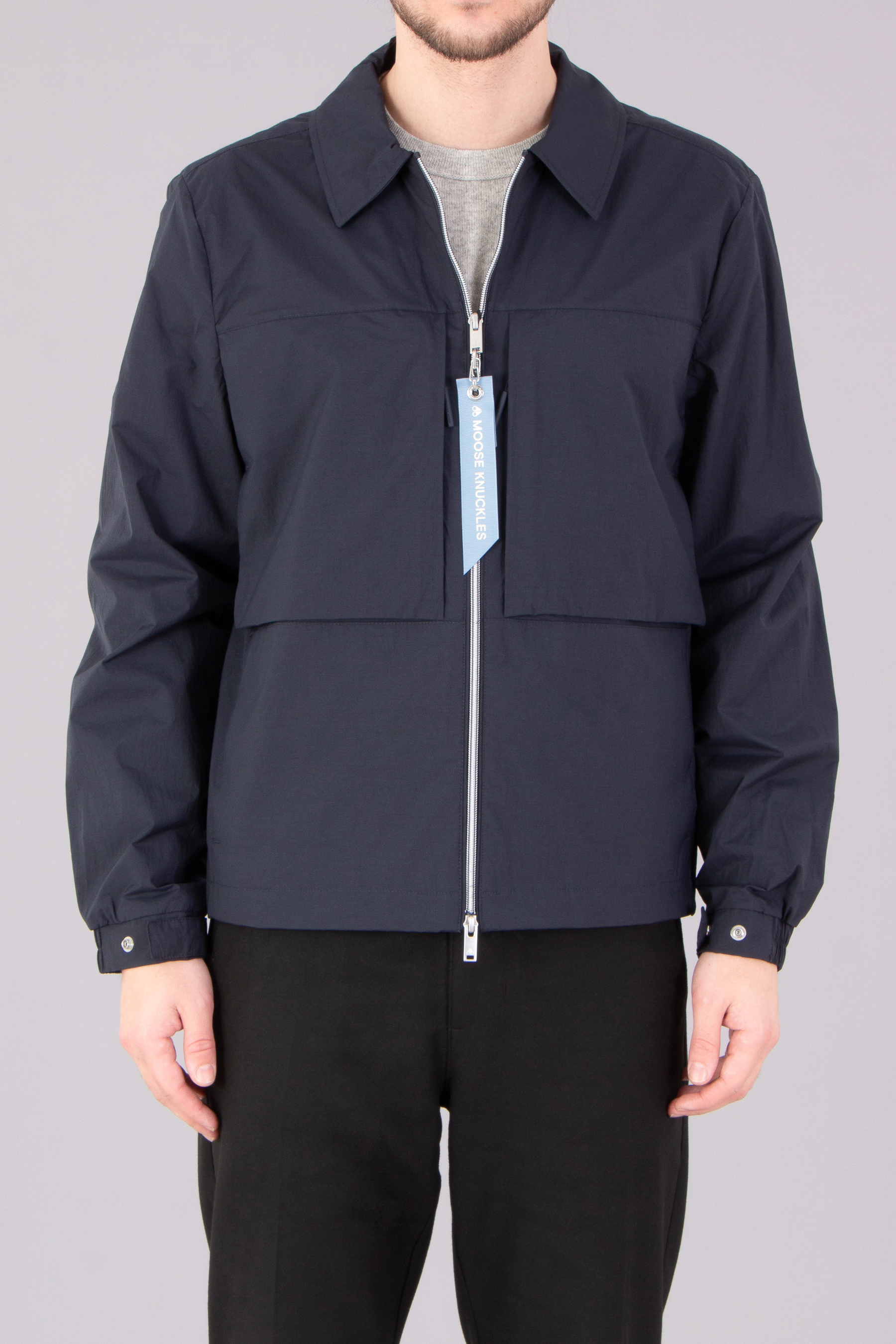 MOOSE KNUCKLES Recycled Nylon-Cotton Stretch Waverly Shirt Jacket MOOSE KNUCKLES Recycled Nylon-Cotton Stretch Waverly Shirt Jacket