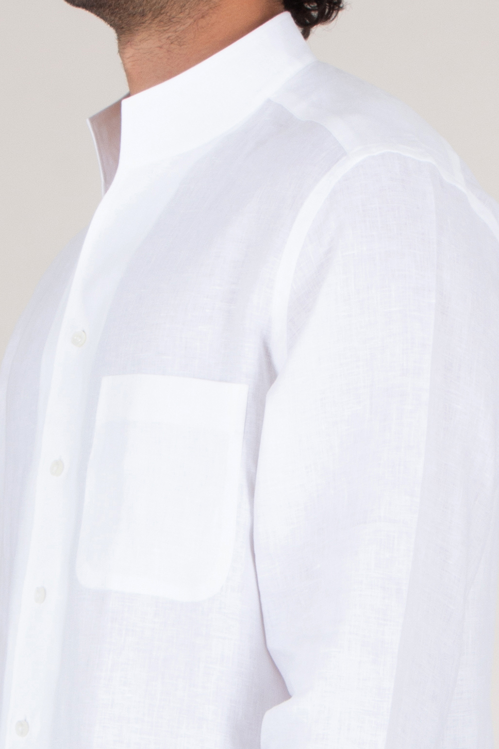 ZEGNA Regular Fit Oasi Lino Stand Collar Shirt