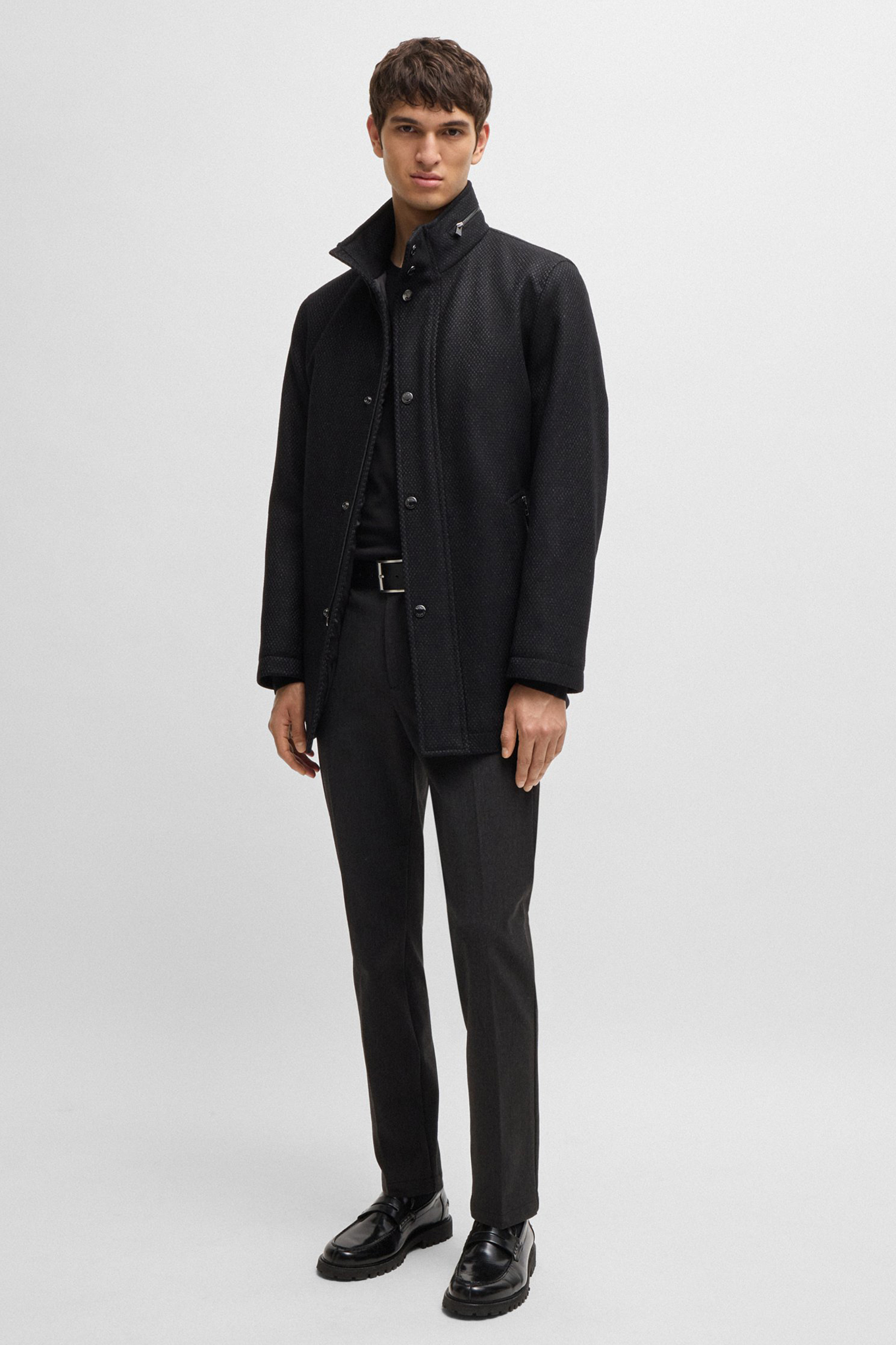 BOSS Slim Fit Virgin Wool Crew-Neck Sweater Leno-P BOSS Slim Fit Virgin Wool Crew-Neck Sweater Leno-P