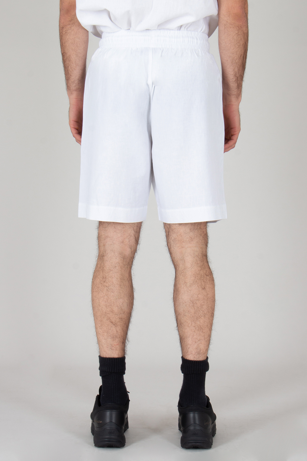 EMPORIO ARMANI Relaxed Fit Linen Blend Bermuda Shorts
