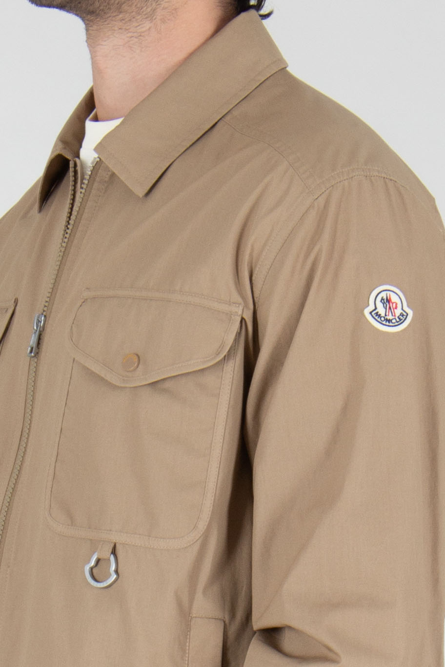 MONCLER Regular Fit Cotton Poplin Shirt Jacket