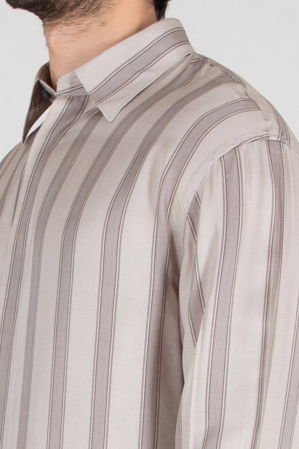 EMPORIO ARMANI Comfort Fit Striped Eco Viscose Satin Shirt