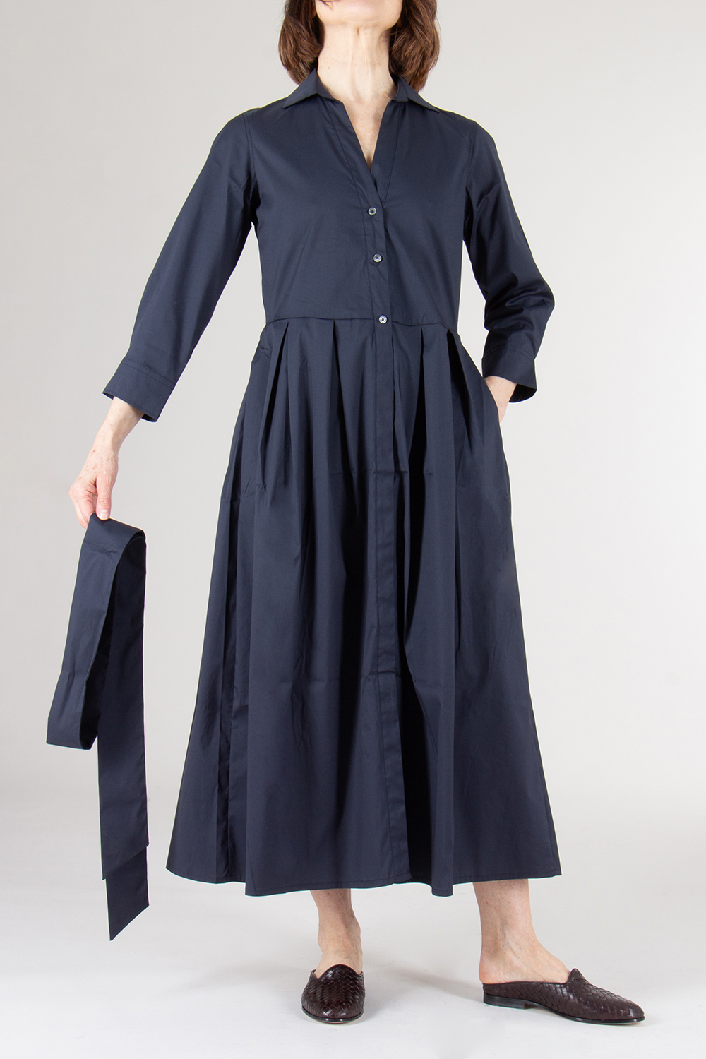 0039 ITALY Stretch Cotton Shirt Dress Julene