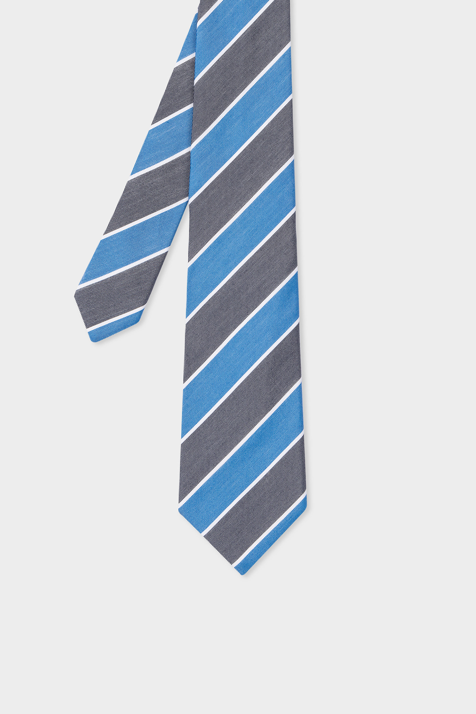 PAUL SMITH Block Stripe Cotton-Silk Blend Tie