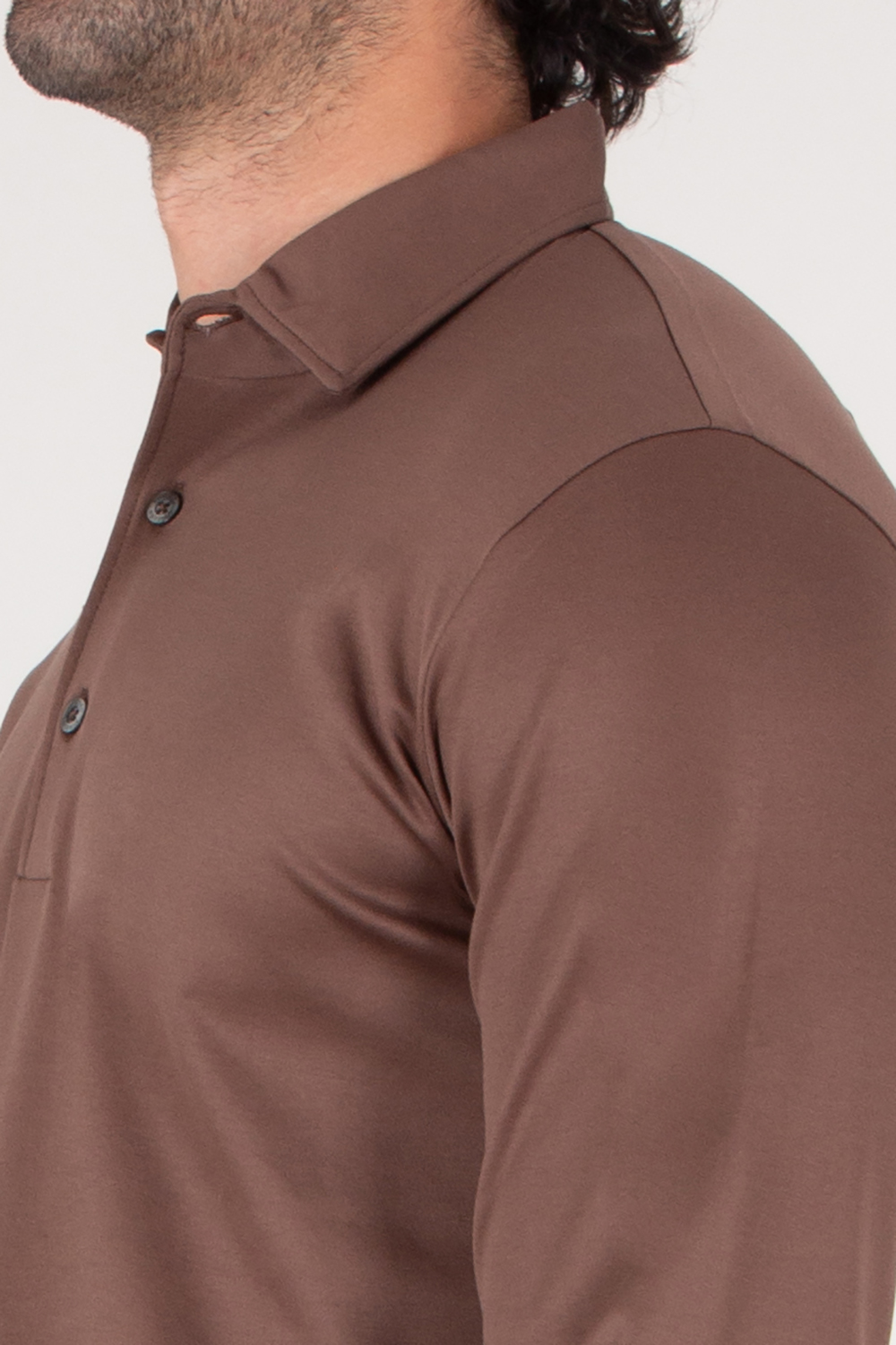 AURÉLIEN Slim Fit Long Sleeve Mercerized Egyptian Cotton  Polo Shirt