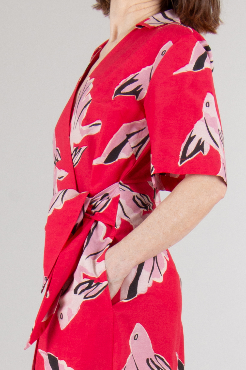 PAUL SMITH Printed Cotton Silk Wrap Dress