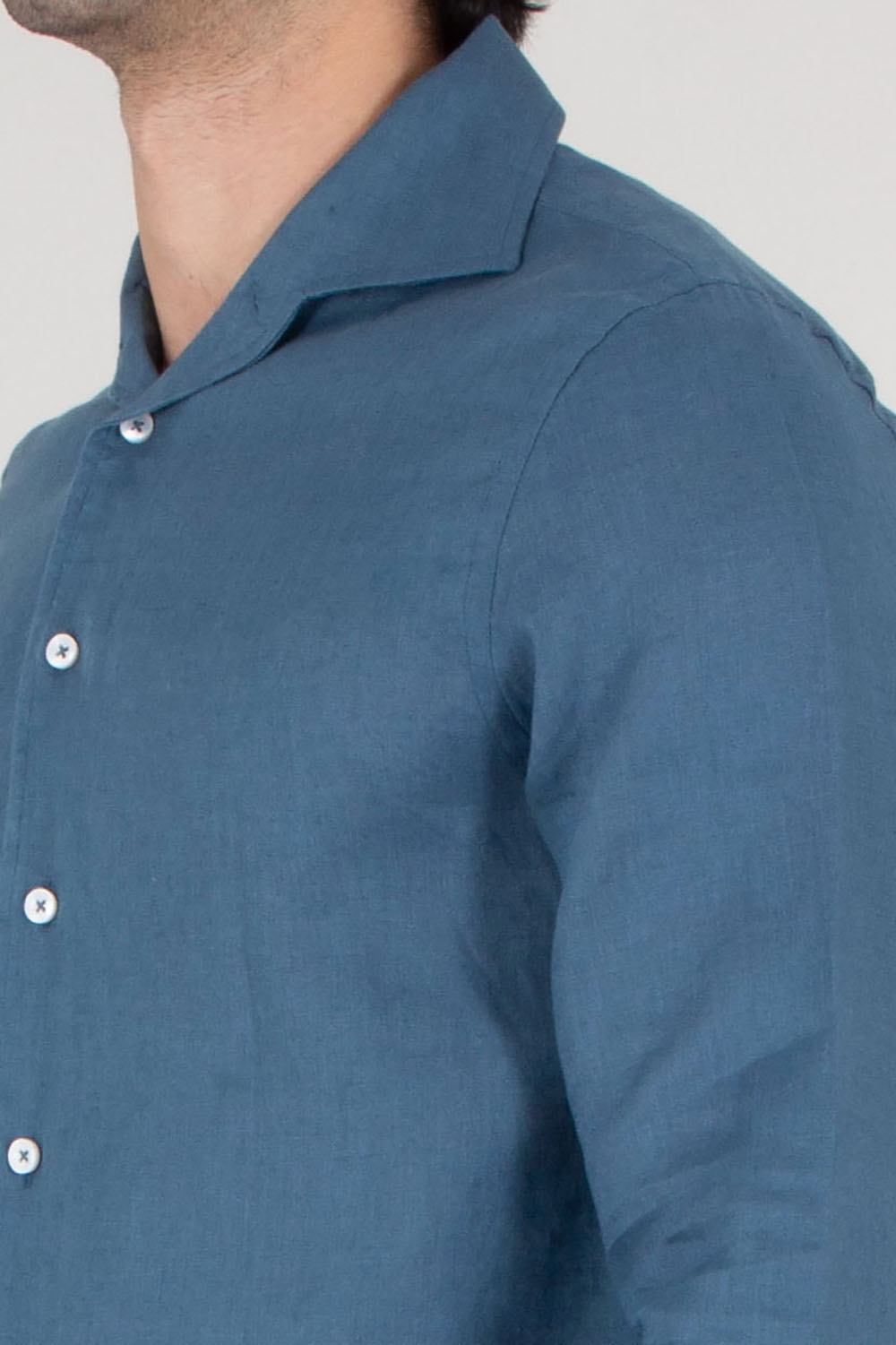AURÉLIEN Slim Fit Linen Shirt Seaside