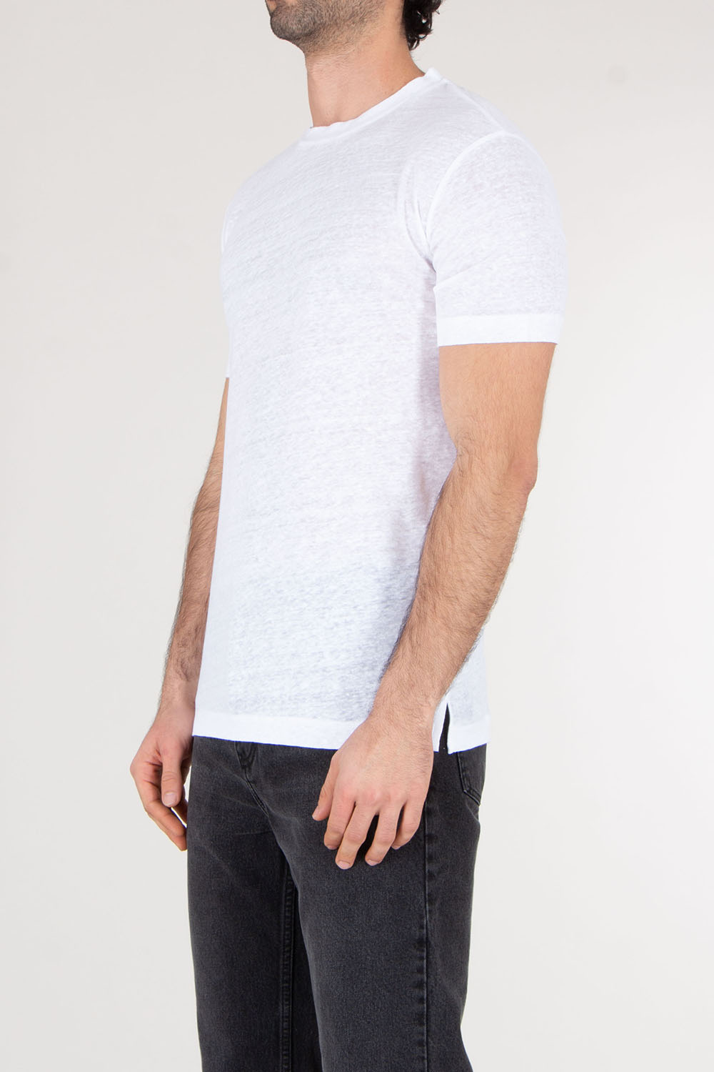 AURÉLIEN Slim Fit Linen Jersey T-Shirt 