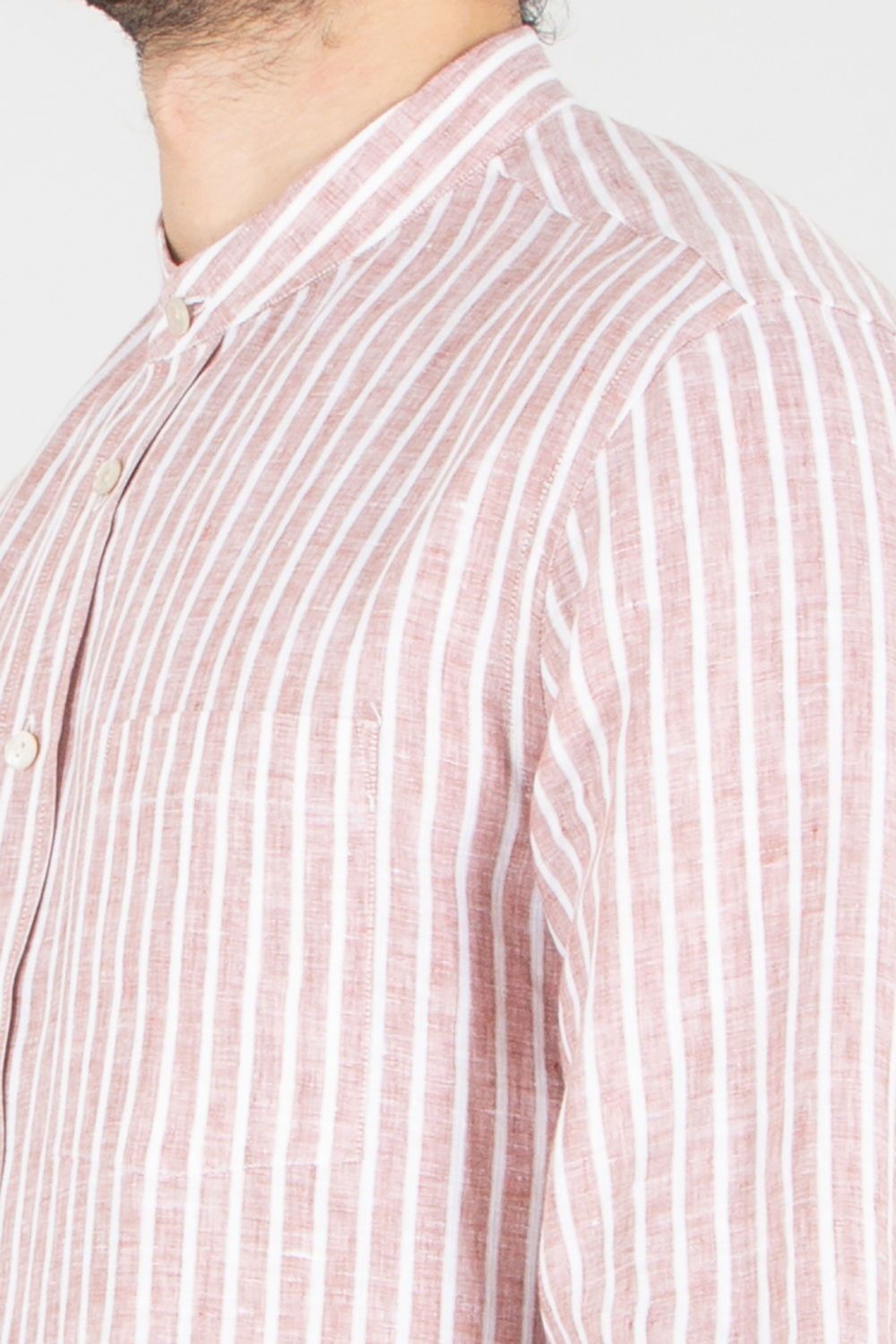 AGNONA Regular Fit Striped Linen Shirt