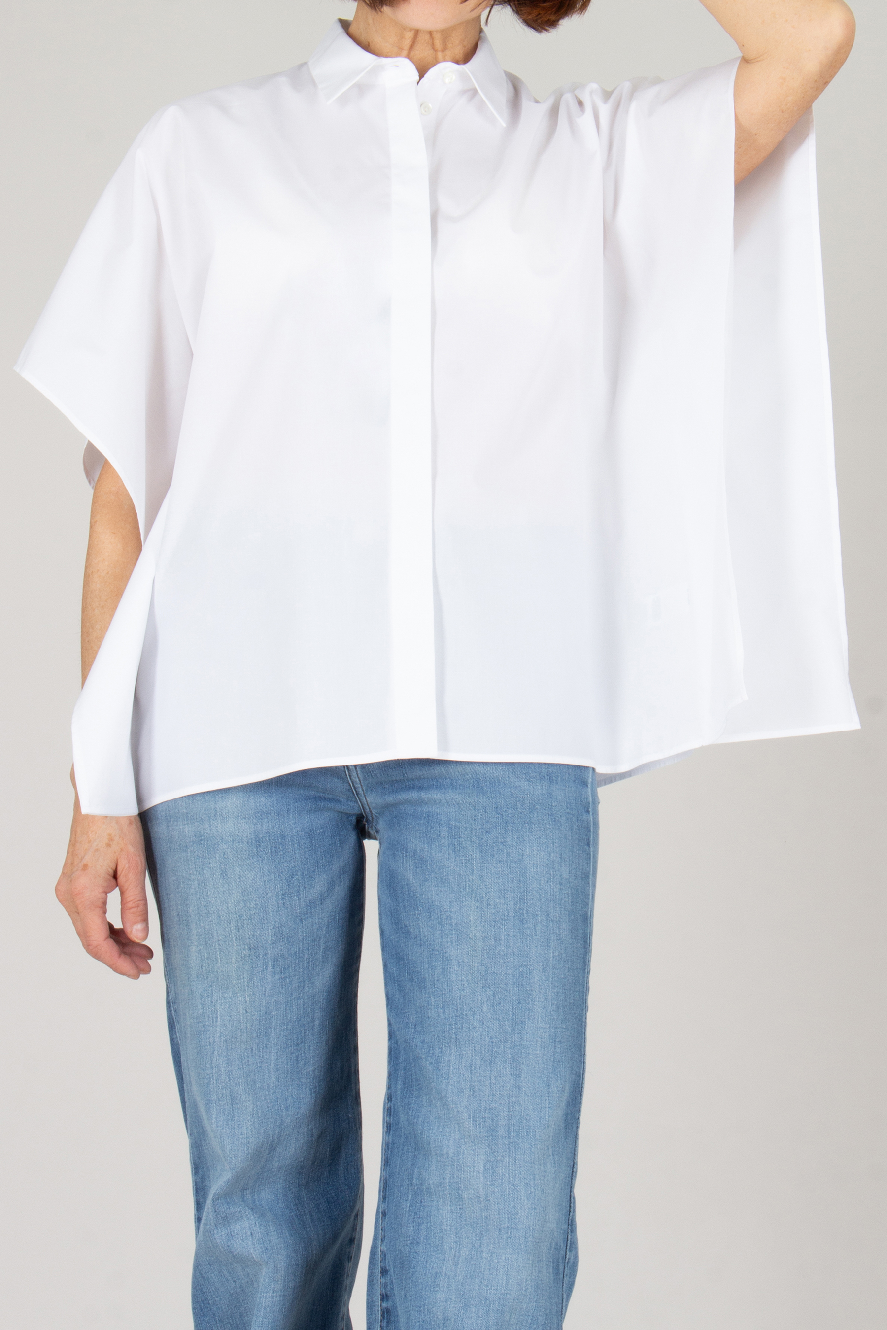 Bluse, Hemd, Jeanshose, Mann, Person