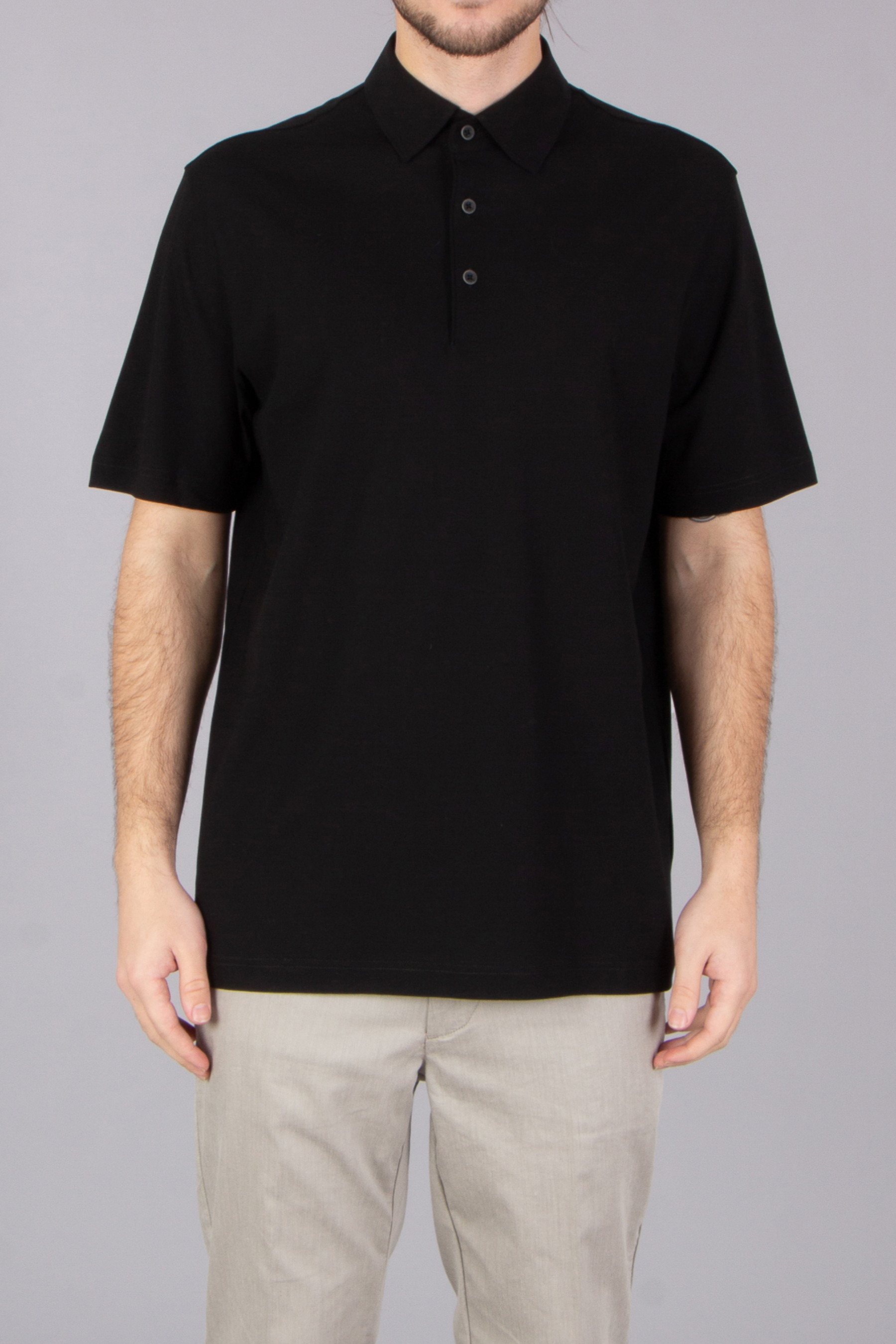 HERNO Regular Fit Voile Crêpe Jersey Polo Shirt