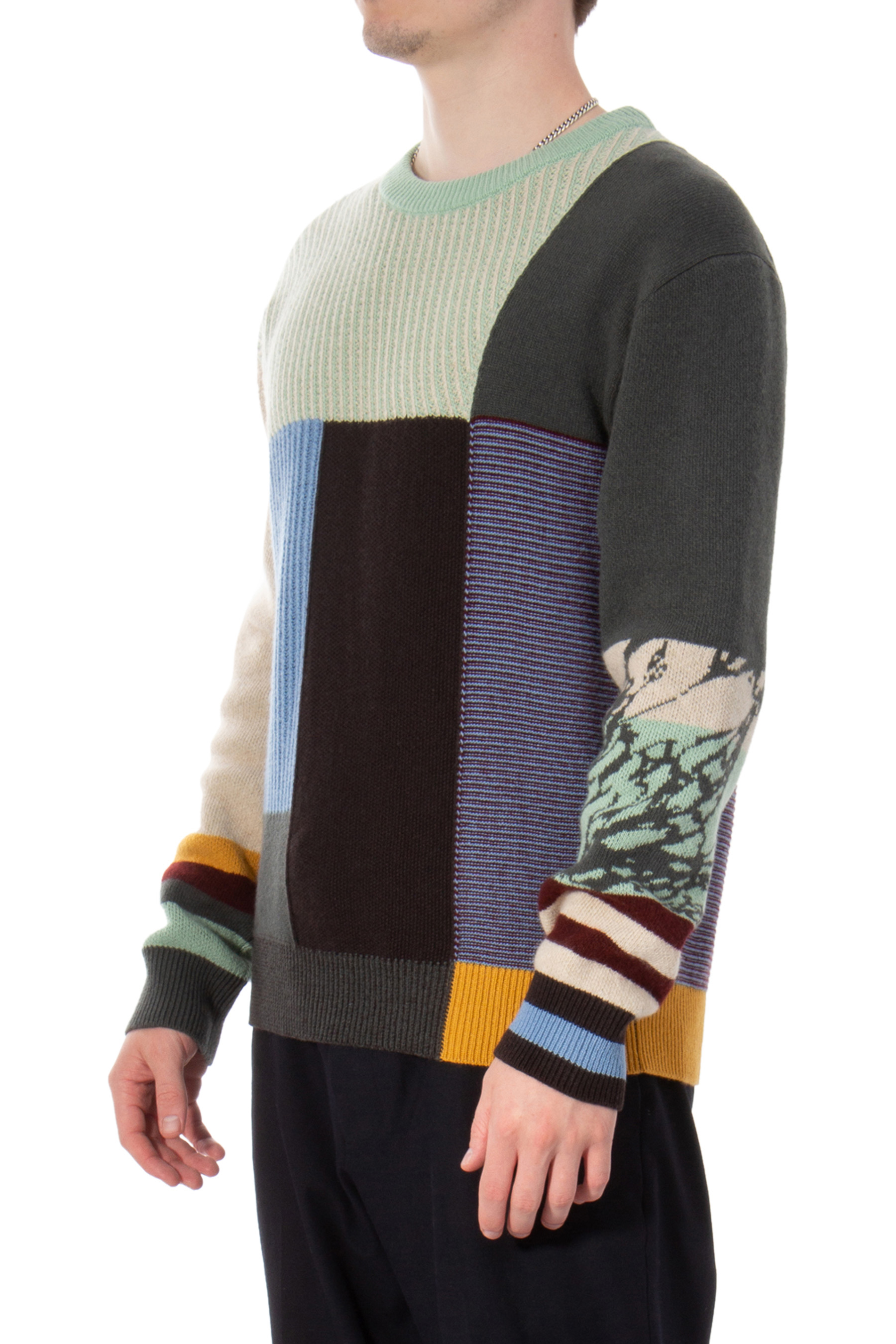 PAUL SMITH Patchwork Lambswool Knit Sweater PAUL SMITH Patchwork Lambswool Knit Sweater