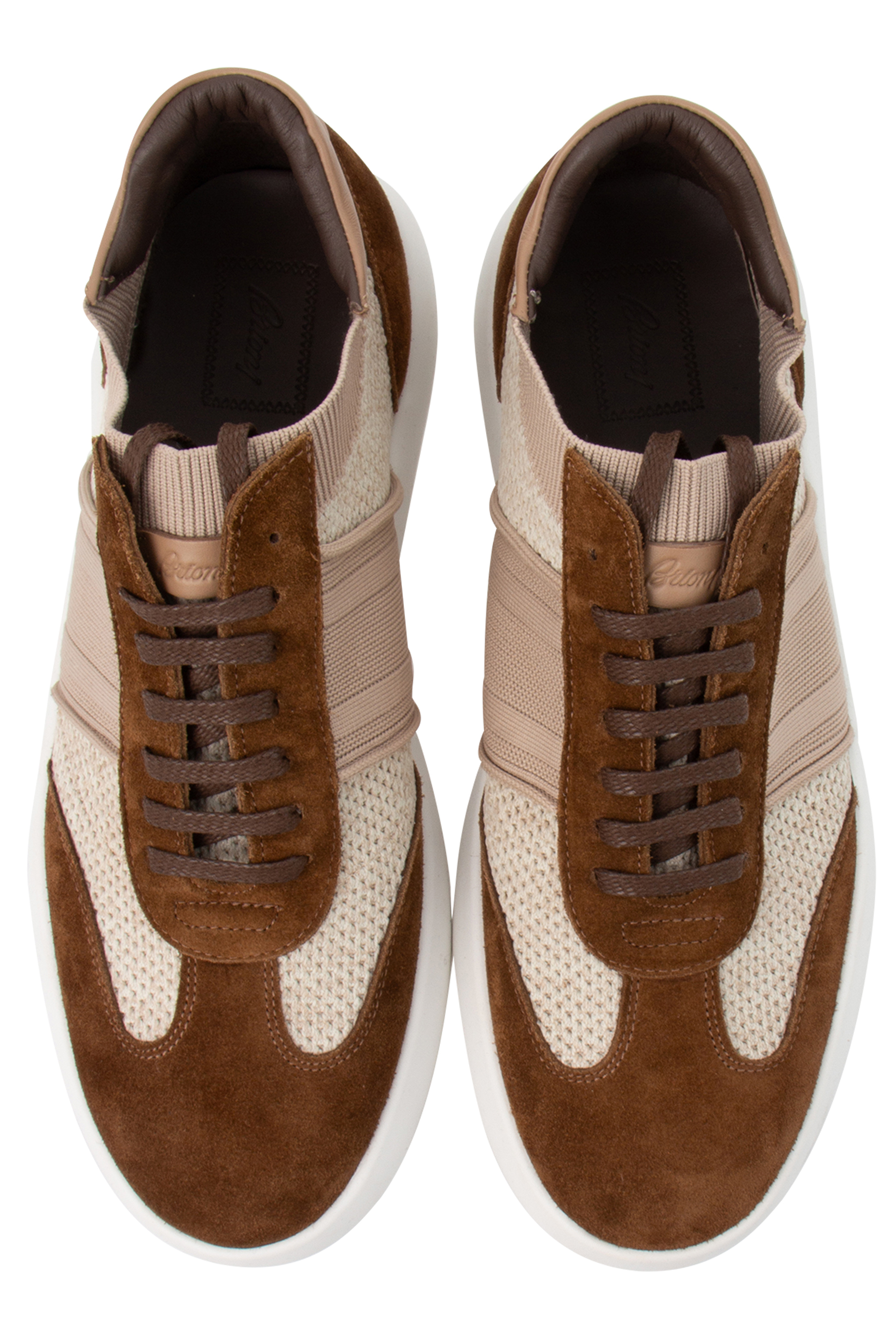 BRIONI Leather & Knit Fabric Sneakers BRIONI Leather & Knit Fabric Sneakers