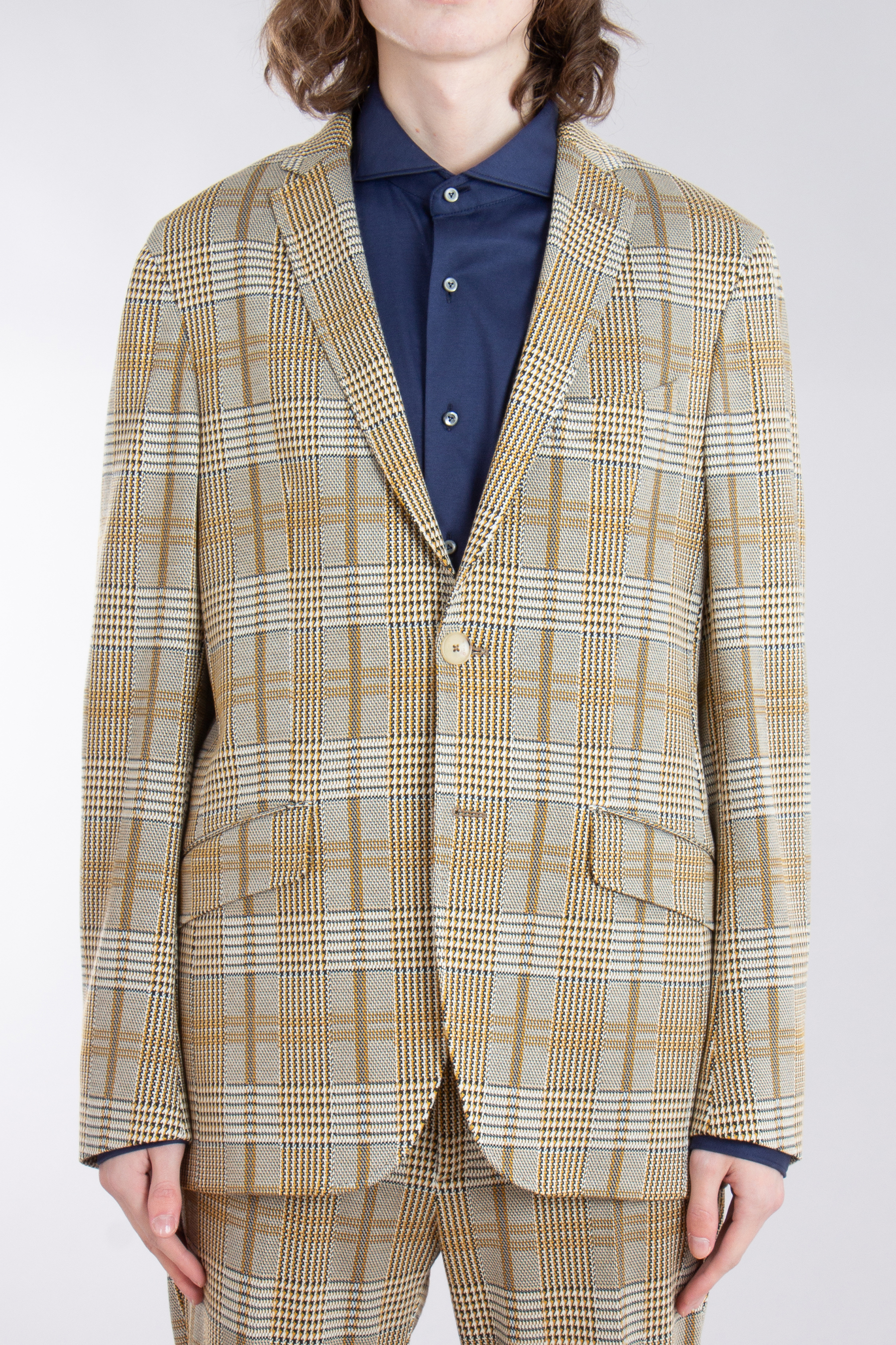ETRO Checked Viscose-Nylon Stretch Jacket ETRO Checked Viscose-Nylon Stretch Jacket