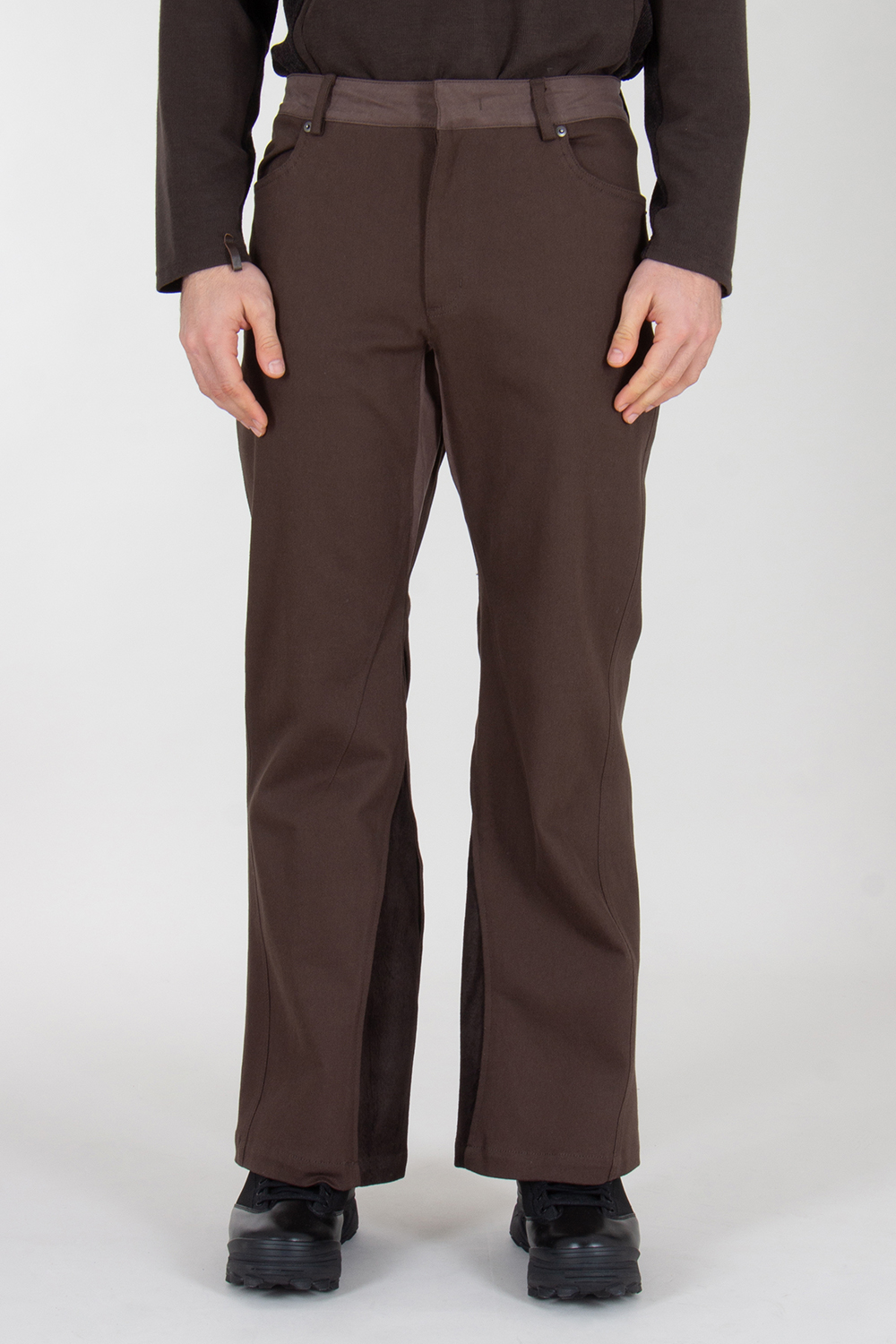 XLM Regular Fit Cotton Twill Paneled Trousers
