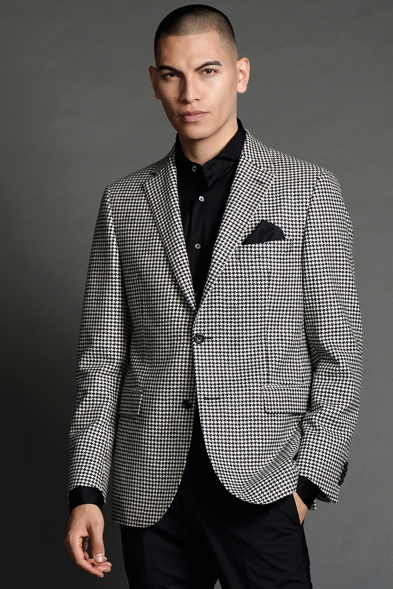 DRESSLER Houndstooth Wool-Cashmere Blend Jacket Sean